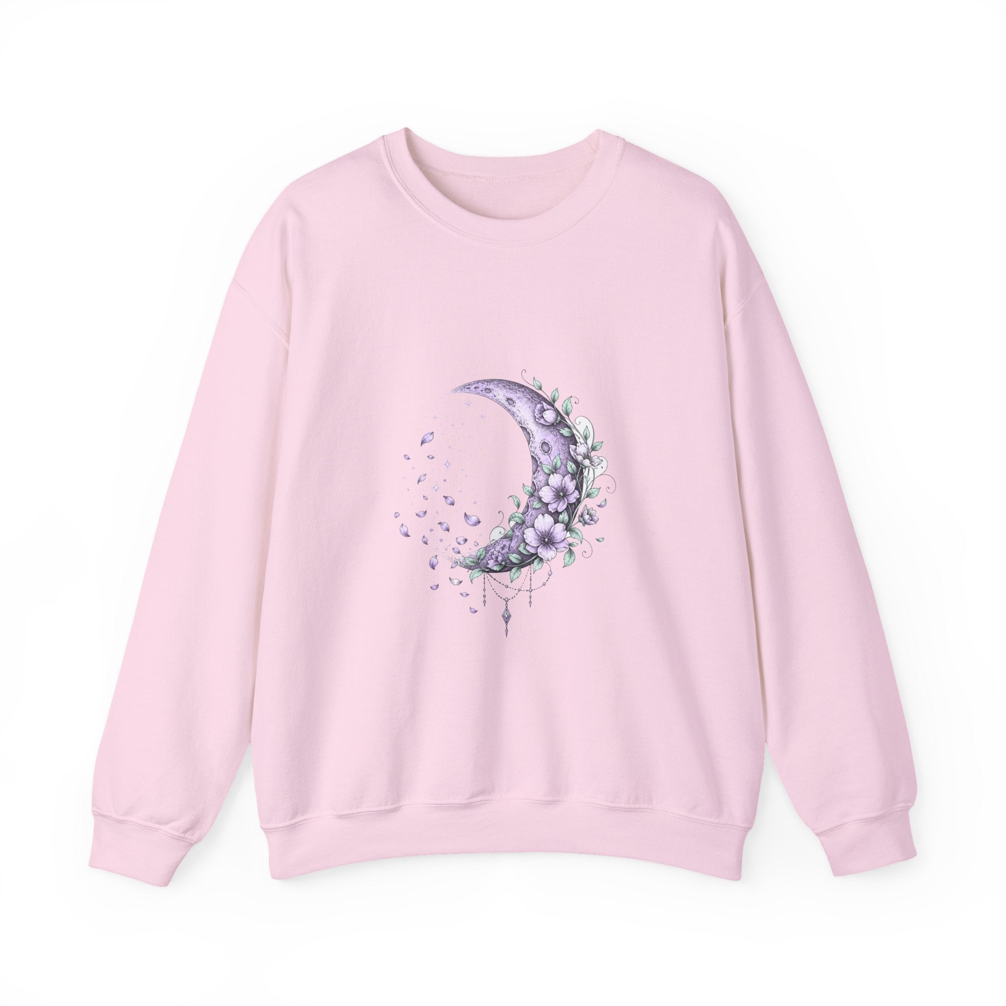 Matching Couple Sweatshirt - Waxing & Waning Moon Matching Couple Comfort Colors Crew Hand-Drawn Art His Hers Anniversary Gift - Design B