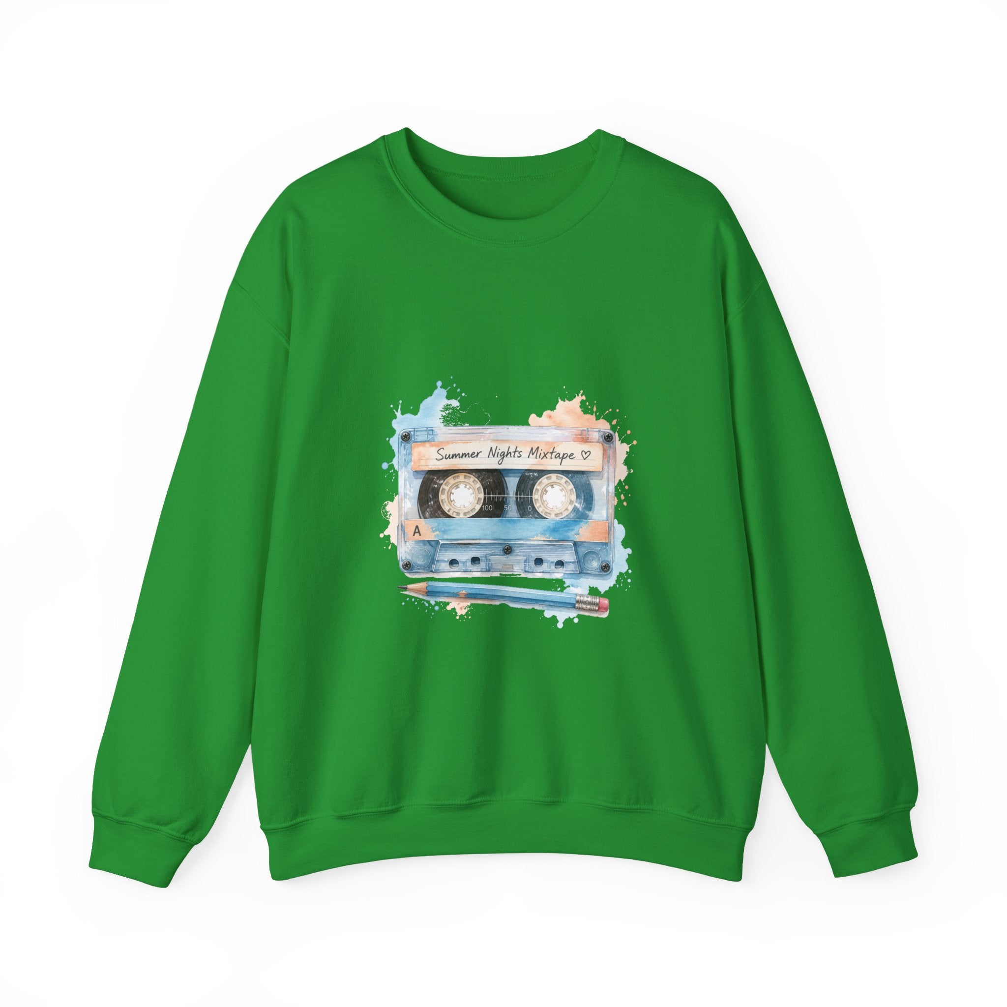 Matching Couple Sweatshirt - Vinyl & Cassette Matching Couple Comfort Colors Crew Watercolor Art His Hers Birthday Gift - Design B