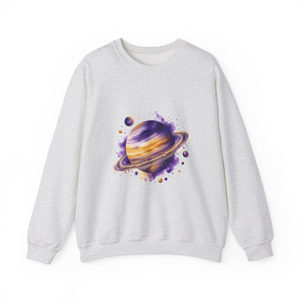 Matching Couple Sweatshirt - Astronaut & Planet Matching Couple Comfort Colors Crew Watercolor Art His Hers Birthday Gift - Design B