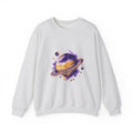 Matching Couple Sweatshirt - Astronaut & Planet Matching Couple Comfort Colors Crew Watercolor Art His Hers Birthday Gift - Design B