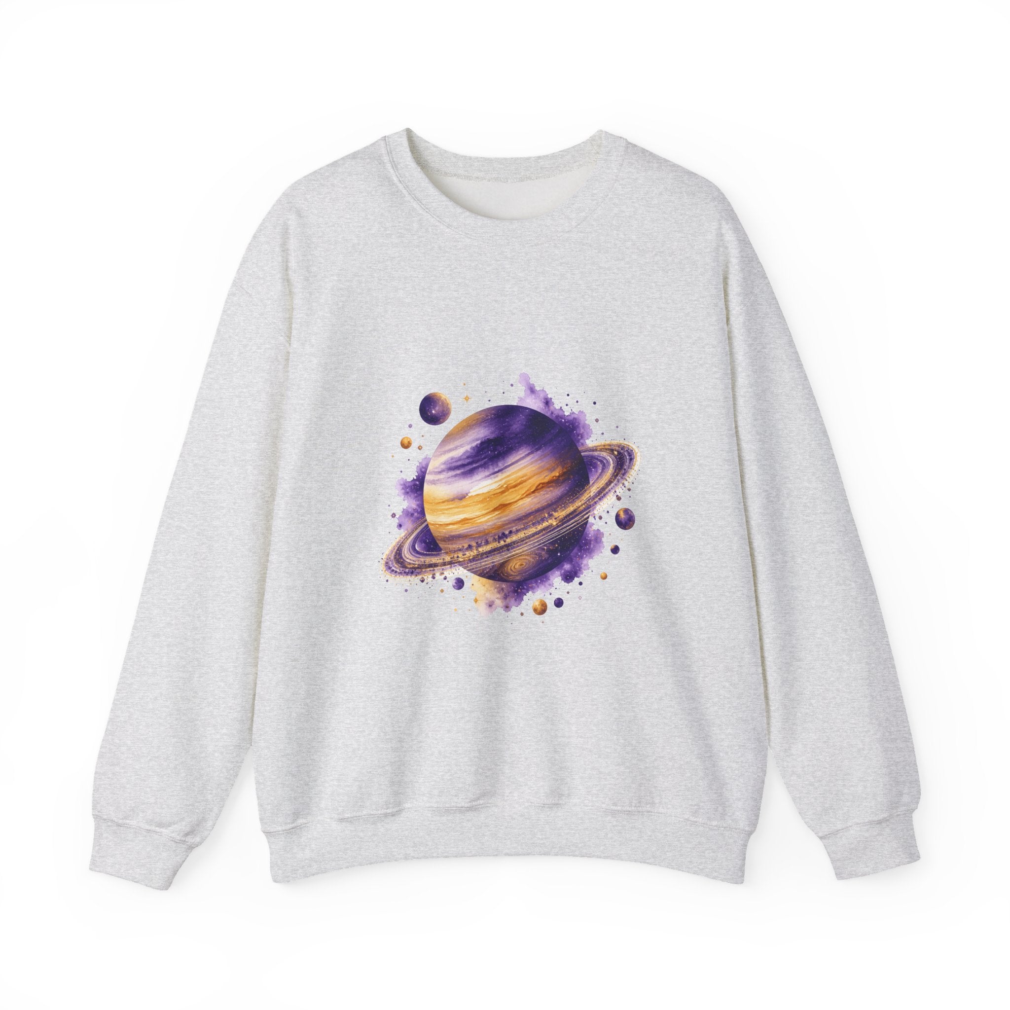 Matching Couple Sweatshirt - Astronaut & Planet Matching Couple Comfort Colors Crew Watercolor Art His Hers Birthday Gift - Design B