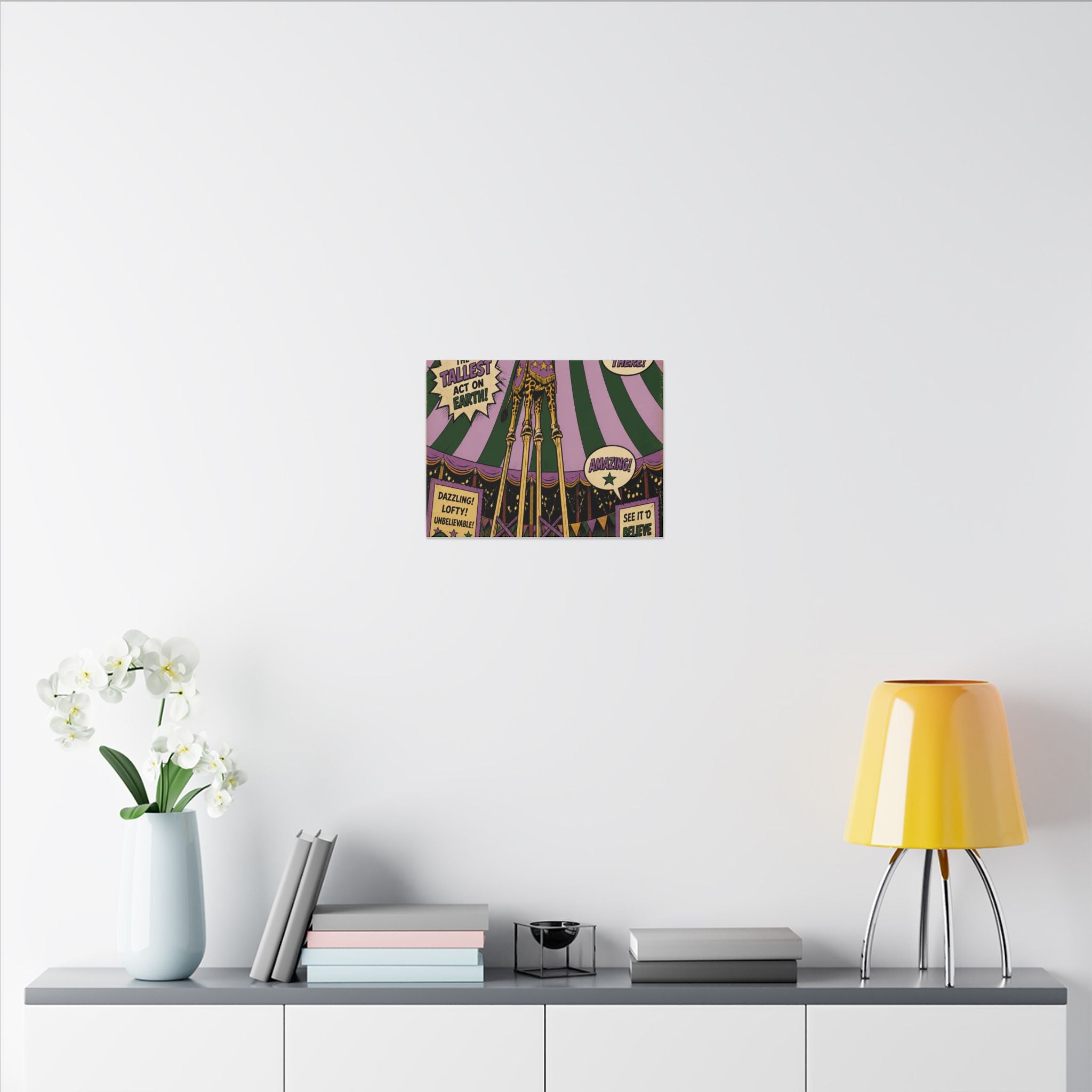 Giraffe on Stilts Wall Art Canvas 24×36 Pop Art Restaurant Decor Maximalist Print