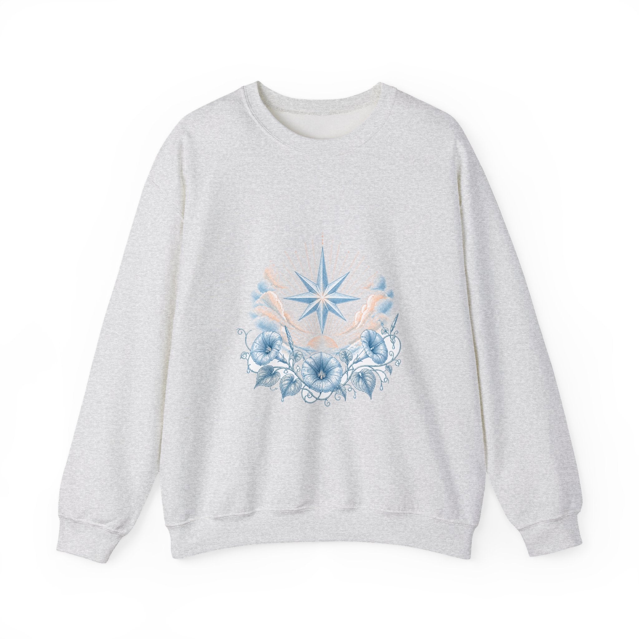 Matching Couple Sweatshirt - Evening & Morning Star Matching Couple Comfort Colors Crew Vintage Art His Hers Honeymoon Gift - Design B