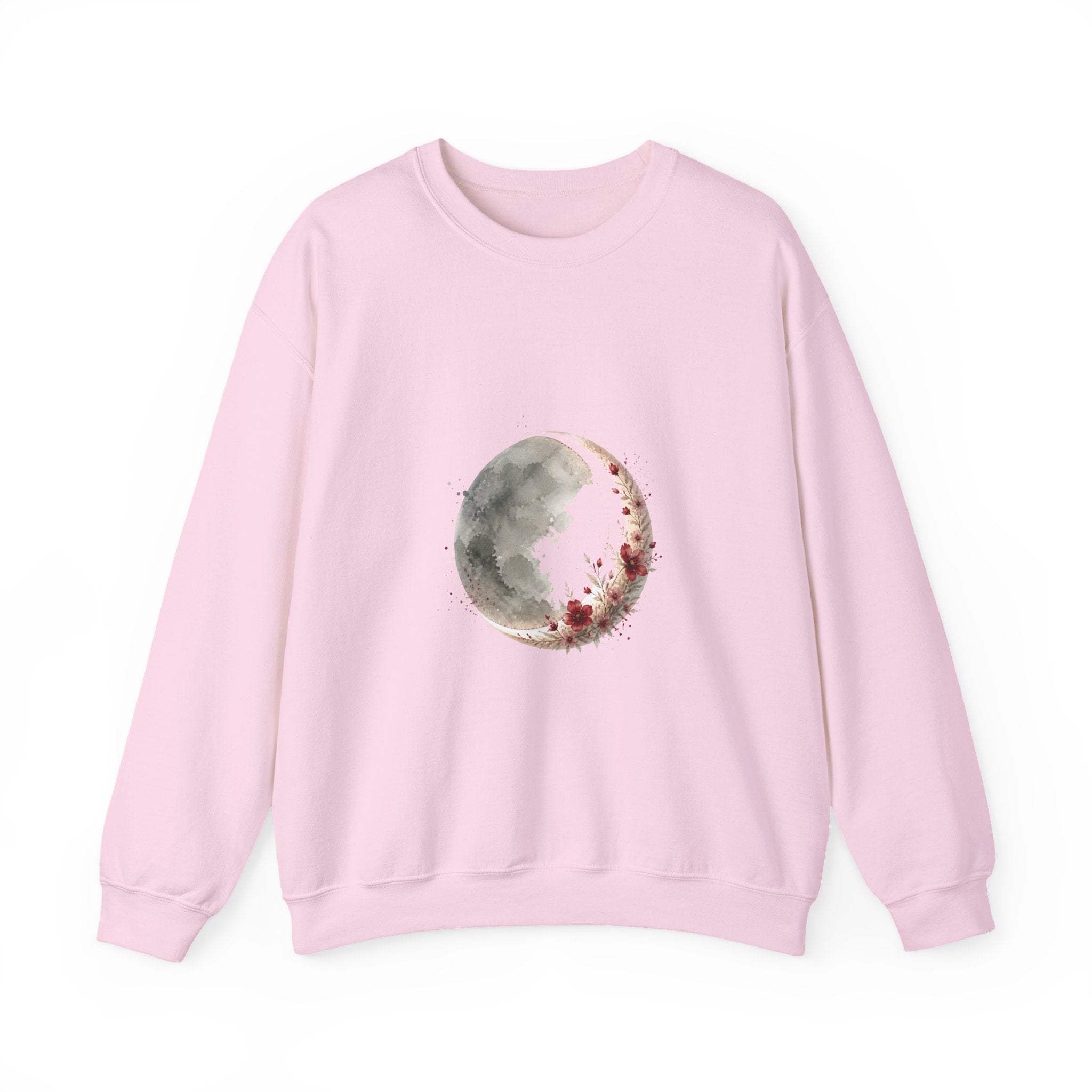 Matching Couple Sweatshirt - Waxing & Waning Moon Matching Couple Comfort Colors Crew Watercolor Art His Hers Birthday Gift - Design A
