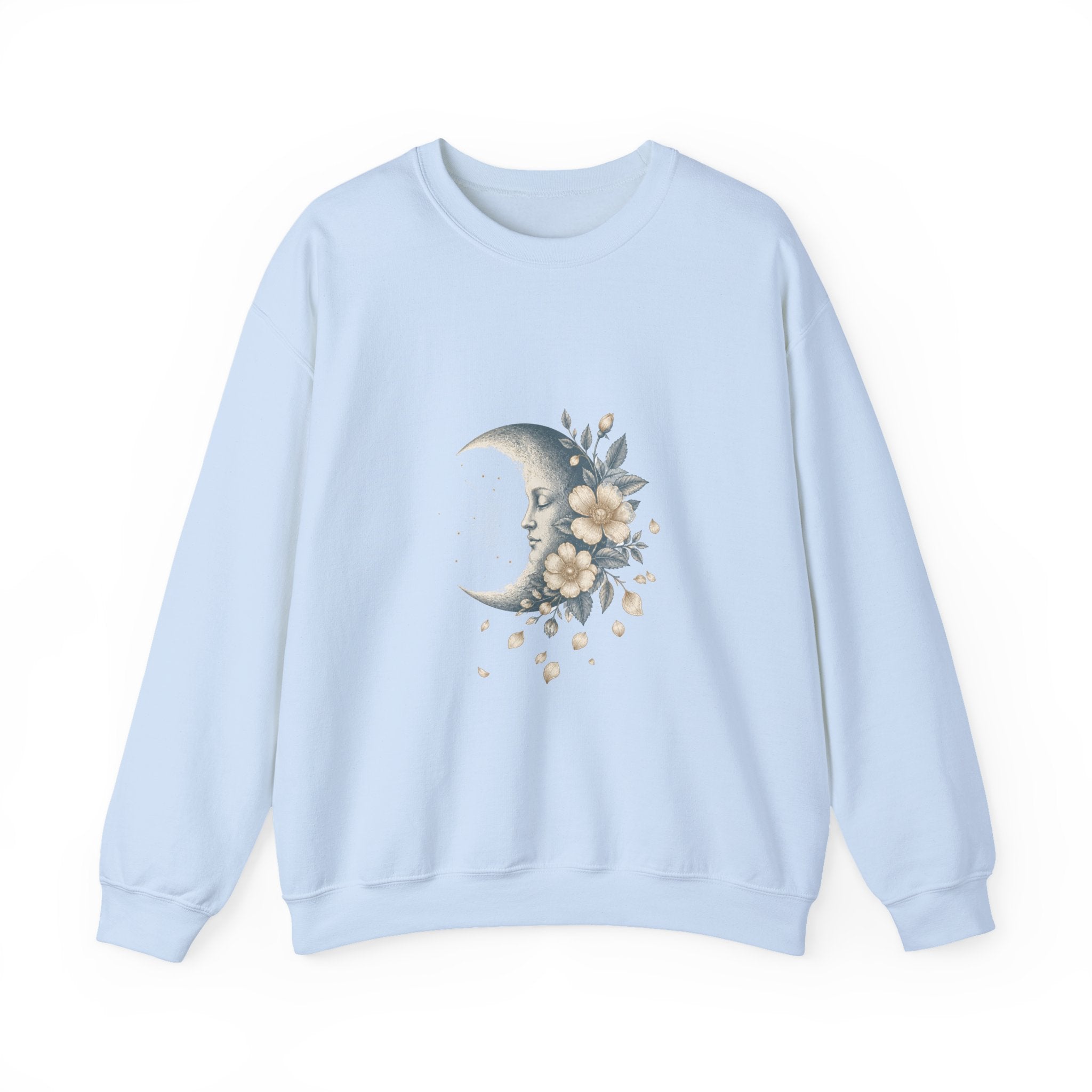 Matching Couple Sweatshirt - Waxing & Waning Moon Matching Couple Comfort Colors Crew Vintage Art His Hers Honeymoon Gift - Design B