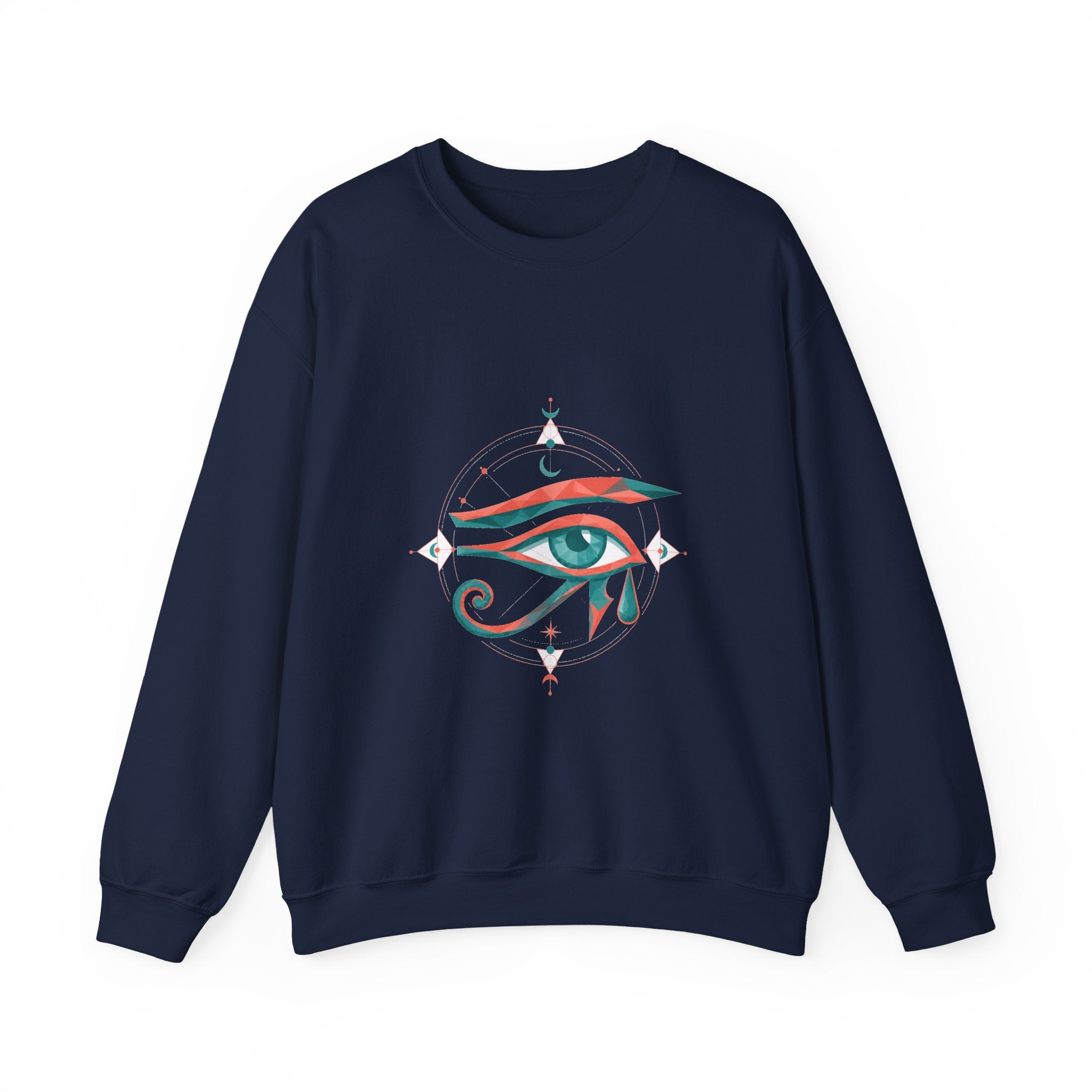 Matching Couple Sweatshirt - Eye of Ra & Horus Matching Couple Comfort Colors Crew Geometric Art His Hers Love Gift - Design B