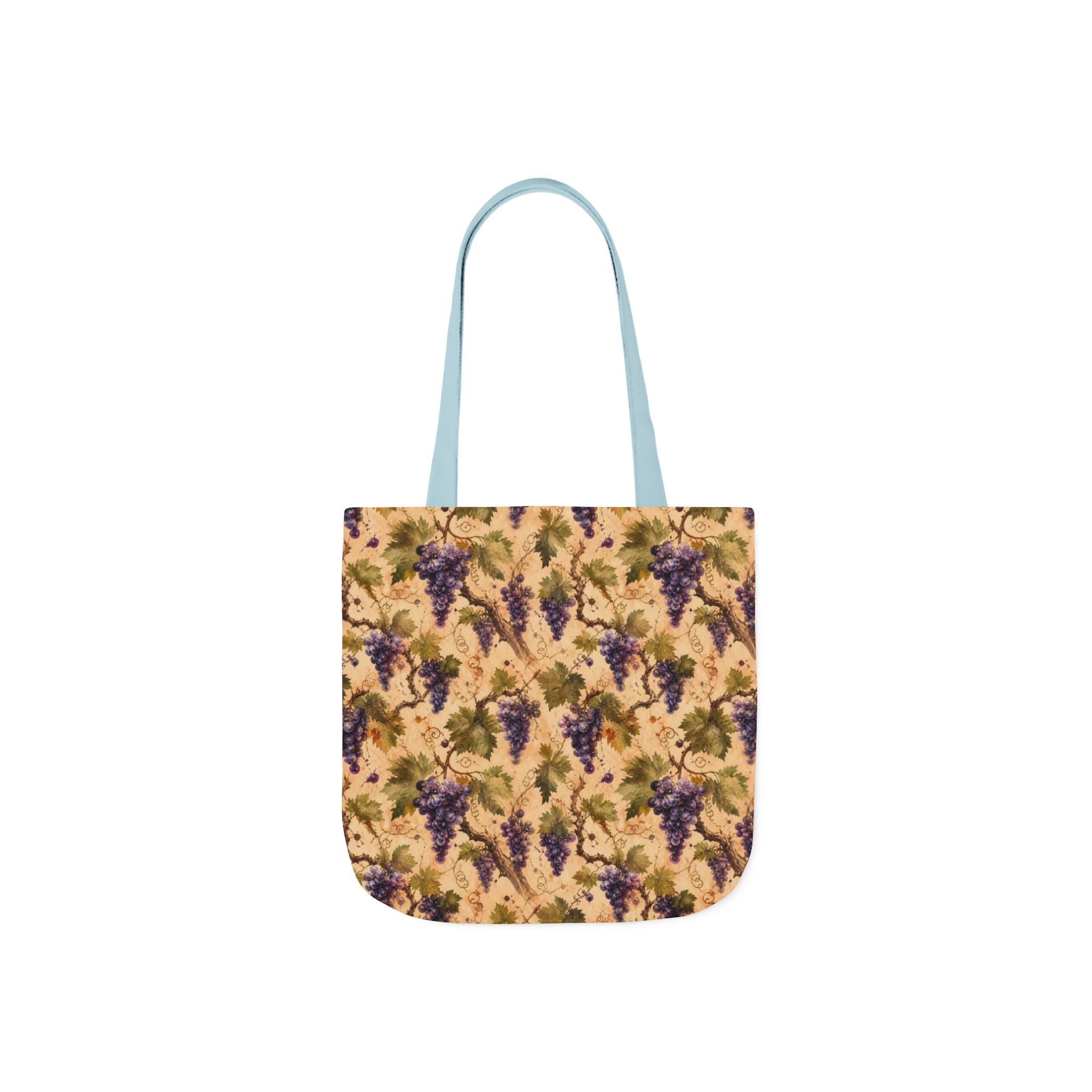 Grape Clusters Canvas Tote Bag Mediterranean Kitchen Watercolor Splash Design Italian Cottagecore Gift