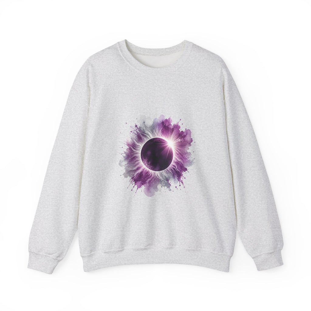 Matching Couple Sweatshirt - Solar & Lunar Eclipse Matching Couple Premium Fleece Sweatshirt Watercolor Art His Hers Birthday Gift - Design A