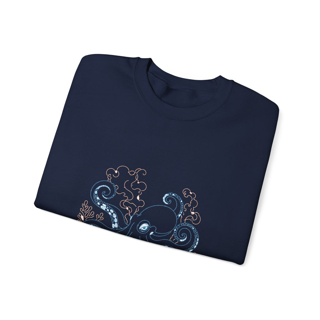 Matching Couple Sweatshirt - Octopus & Jellyfish Matching Couple Premium Fleece Sweatshirt Minimalist Art His Hers Christmas Gift - Design A