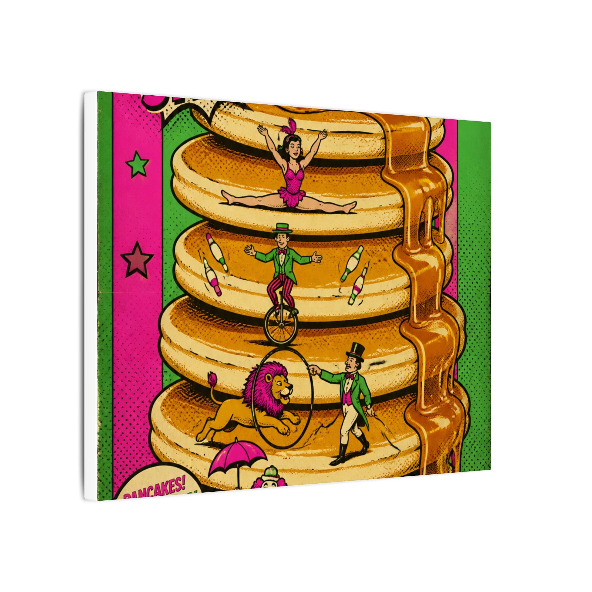 Pancake Stack Platform Wall Art Canvas 24×36 Pop Art Restaurant Decor Maximalist Print