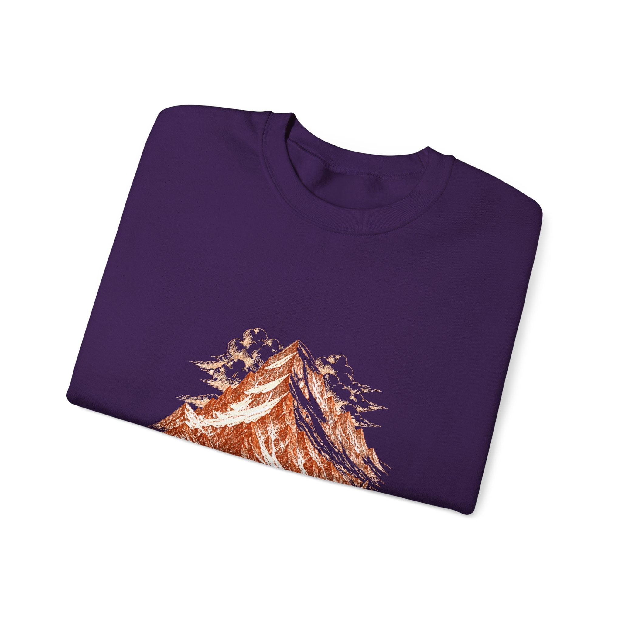 Matching Couple Sweatshirt - Mountain & Ocean Matching Couple Premium Fleece Sweatshirt Hand-Drawn Art His Hers Anniversary Gift - Design A