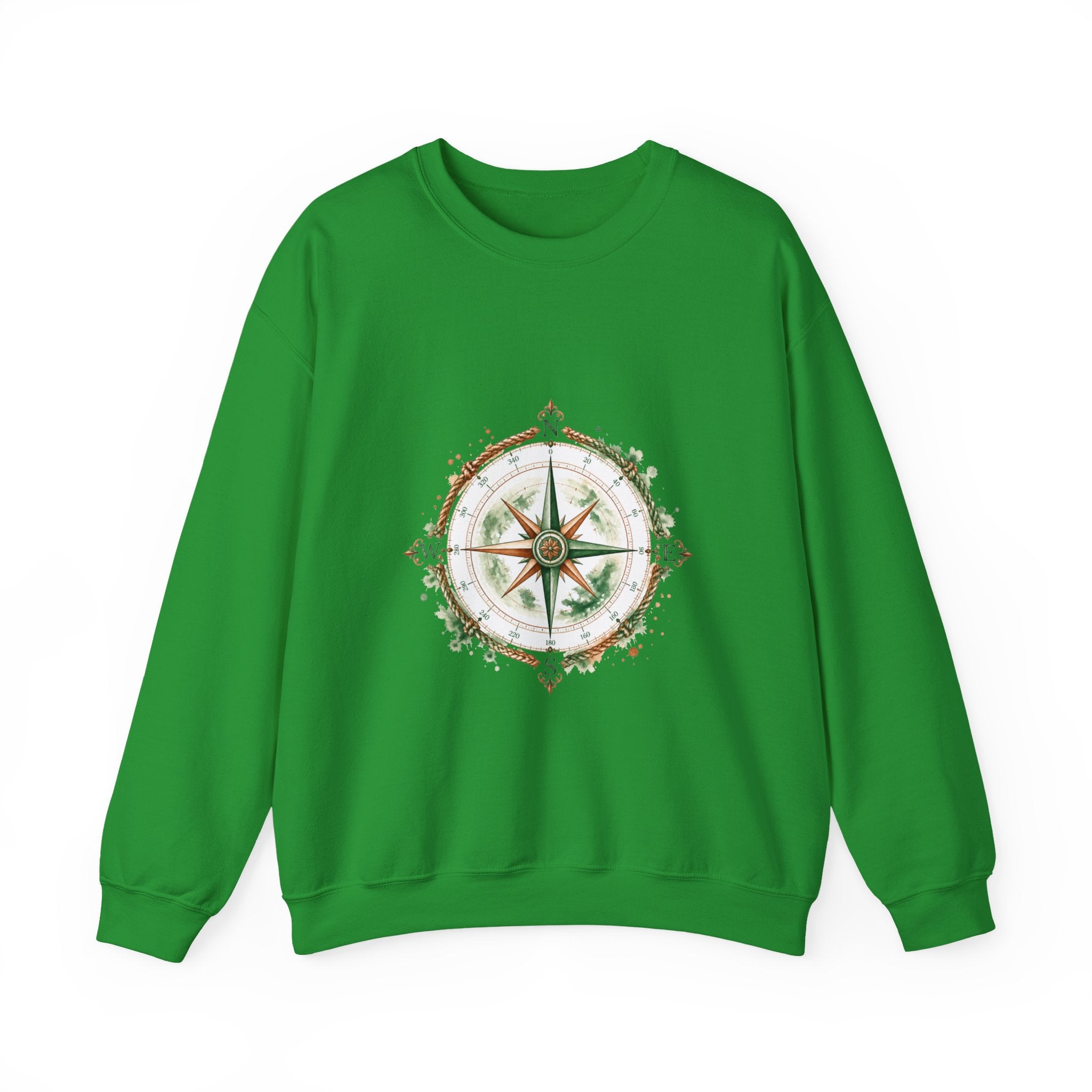 Matching Couple Sweatshirt - Compass North & South Matching Couple Comfort Colors Crew Watercolor Art His Hers Birthday Gift - Design A