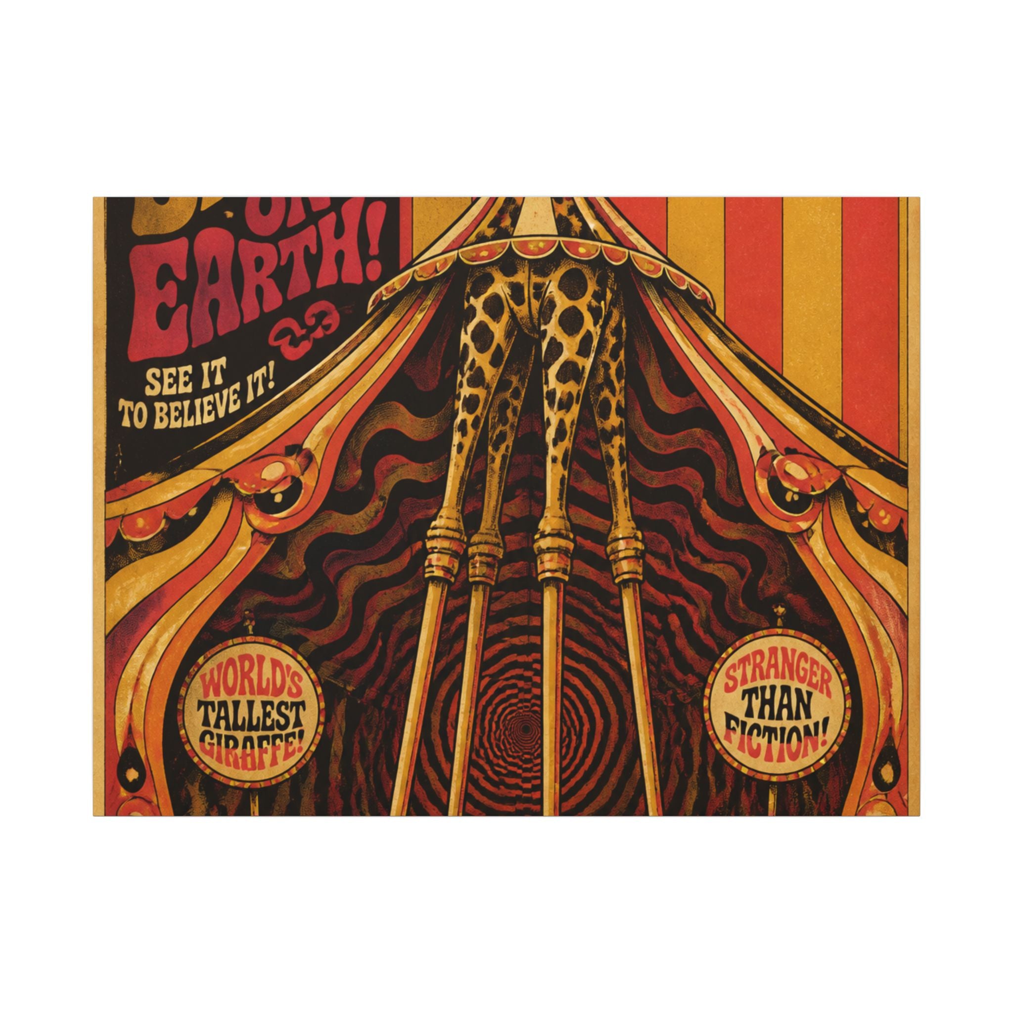 Giraffe on Stilts Wall Art Canvas 16×20 Psychedelic Cafe Decor Maximalist Print