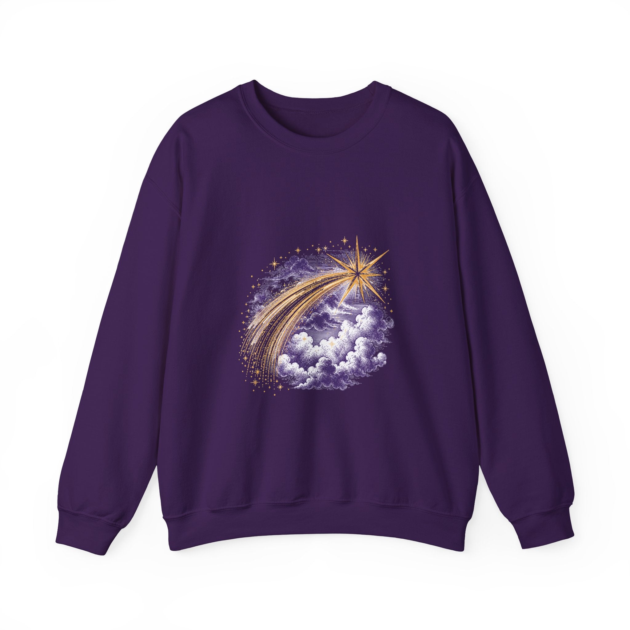 Matching Couple Sweatshirt - Shooting Star & North Star Matching Couple Comfort Colors Crew Vintage Art His Hers Honeymoon Gift - Design A