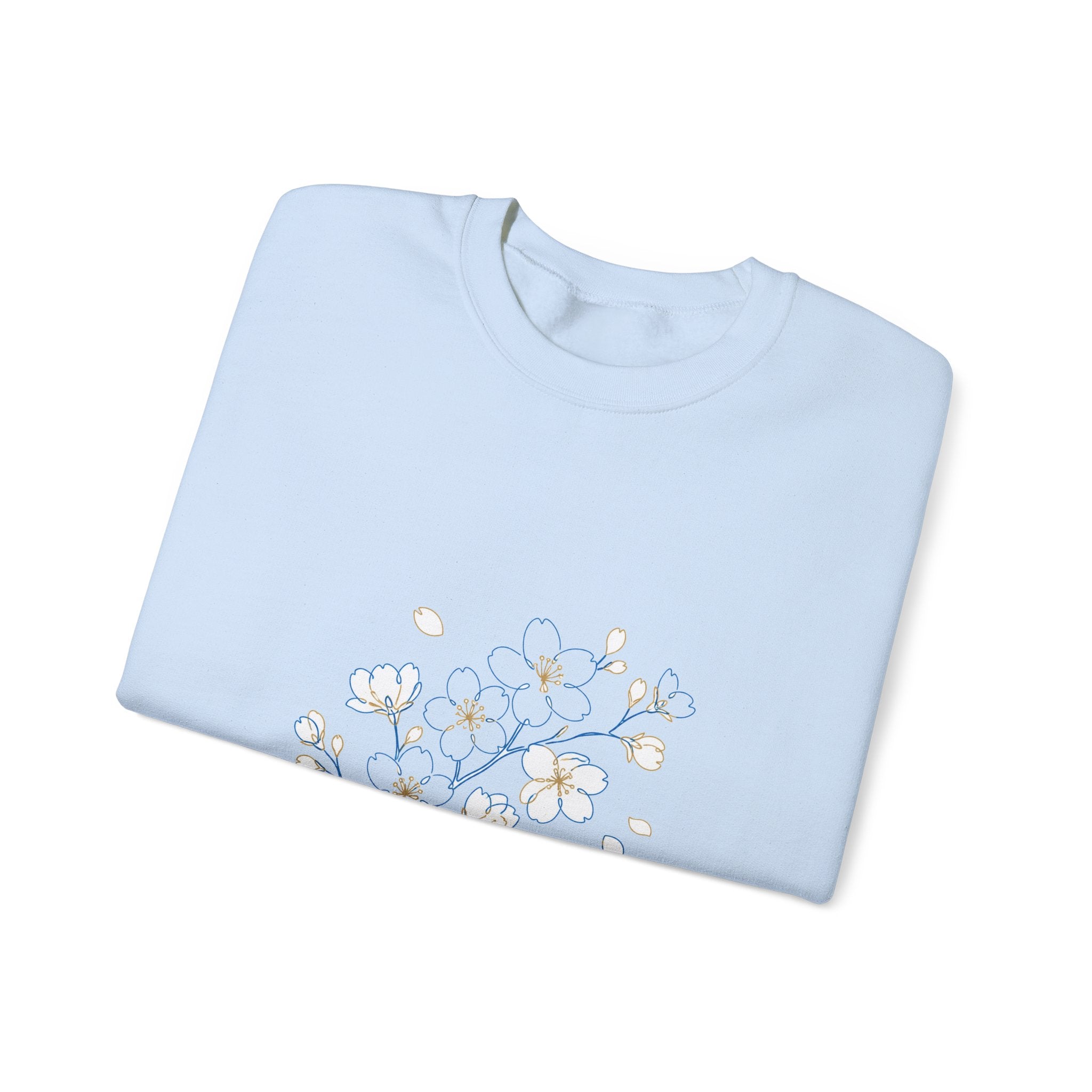 Matching Couple Sweatshirt - Cherry Blossom & Maple Leaf Matching Couple Premium Fleece Sweatshirt Minimalist Art His Hers Christmas Gift - Design A