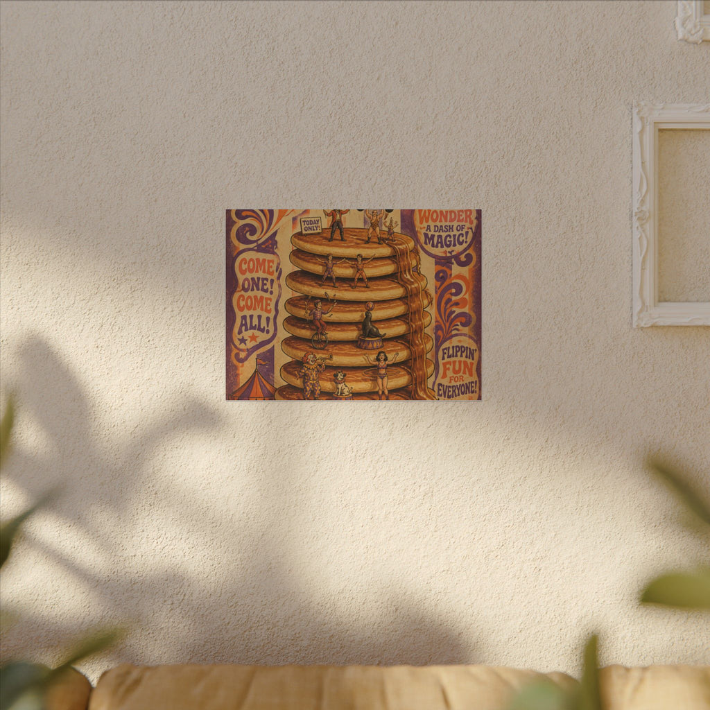 Pancake Stack Platform Wall Art Canvas 24×36 Psychedelic Dining Room Decor Maximalist Print