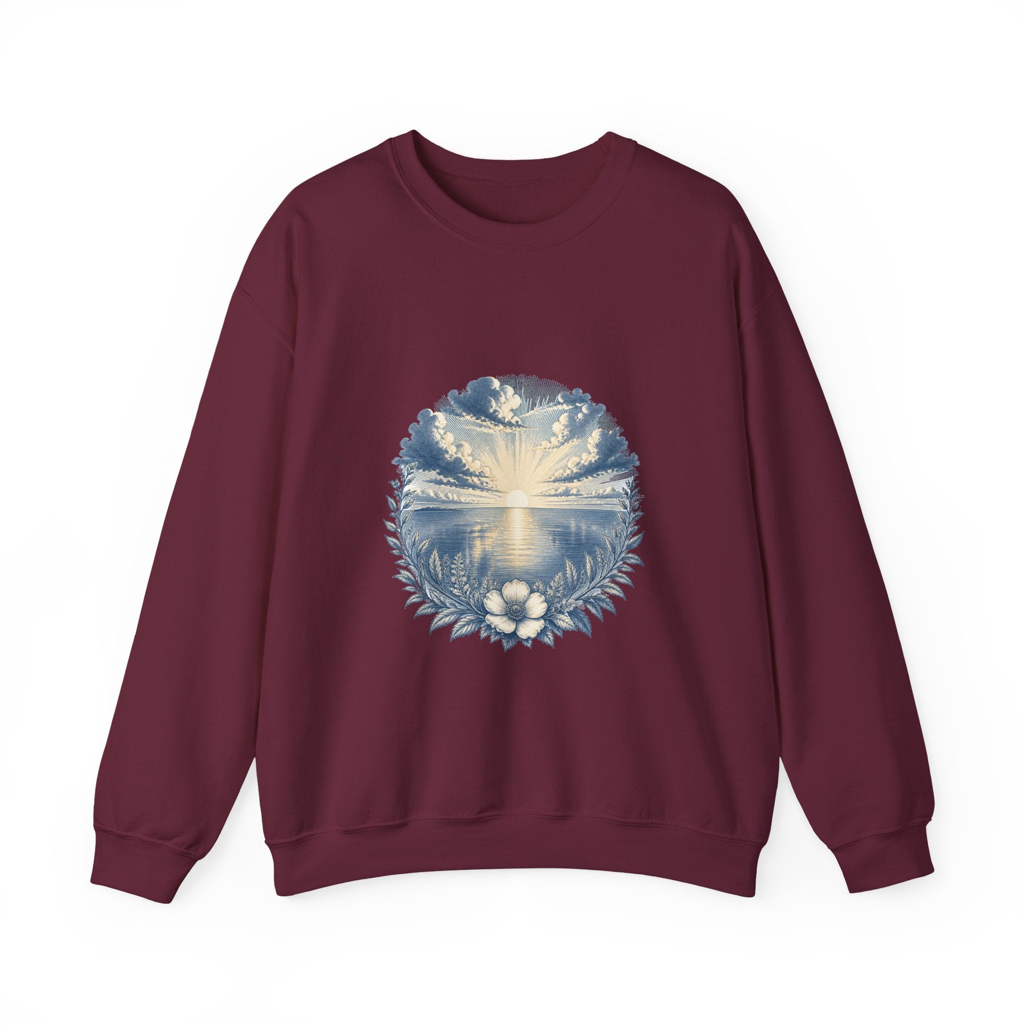 Matching Couple Sweatshirt - Sunrise & Sunset Matching Couple Comfort Colors Crew Vintage Art His Hers Honeymoon Gift - Design A