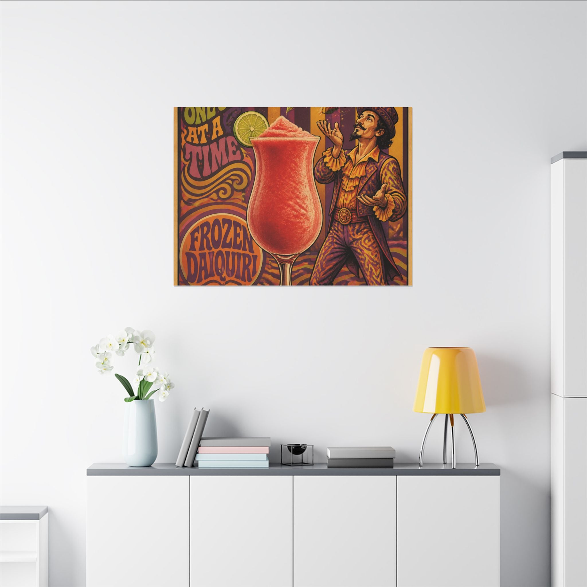 Daiquiri Fruit Juggler Wall Art Canvas 24×36 Psychedelic Dining Room Decor Maximalist Print