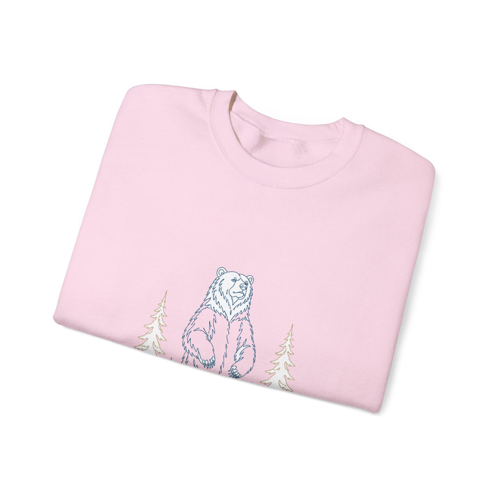 Matching Couple Sweatshirt - Bear & Deer Matching Couple Premium Fleece Sweatshirt Minimalist Art His Hers Christmas Gift - Design A