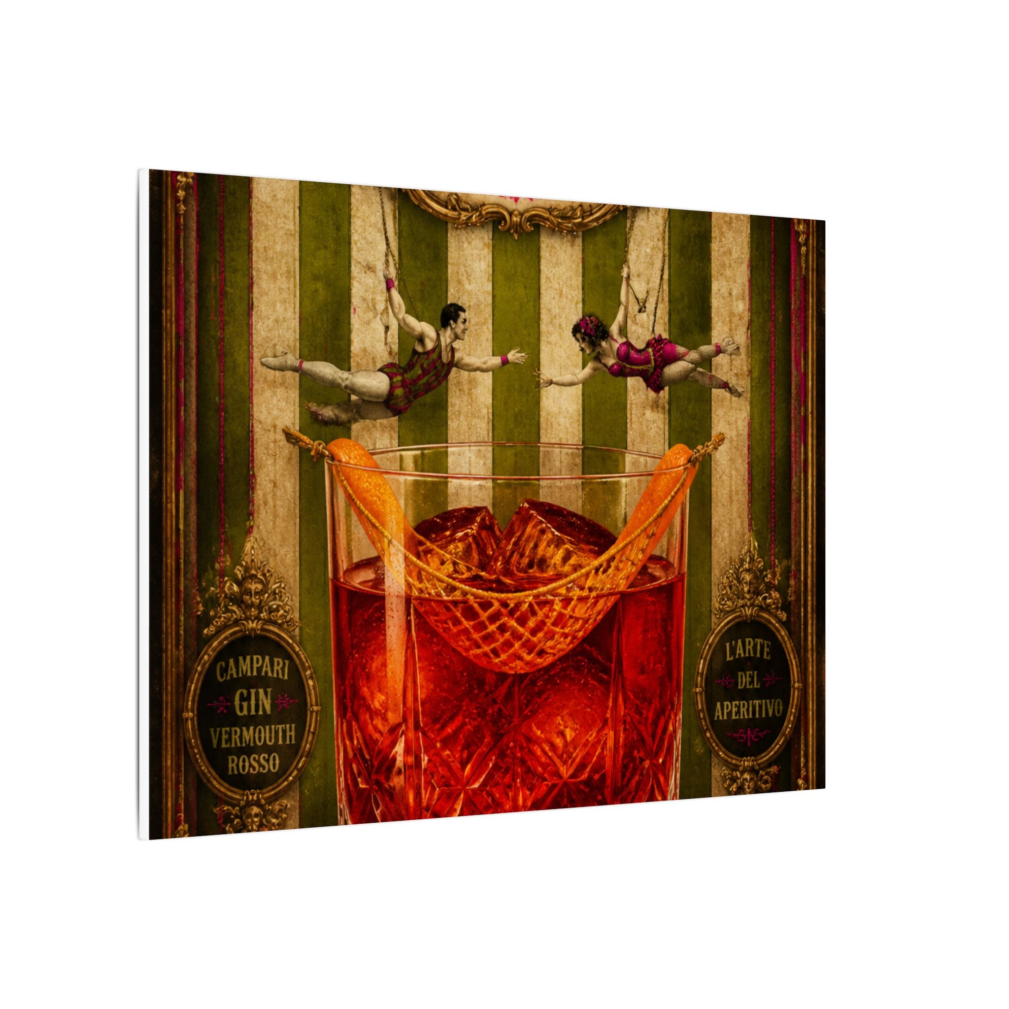 Negroni Trapeze Act Wall Art Canvas 24×36 Baroque Studio Decor Maximalist Print