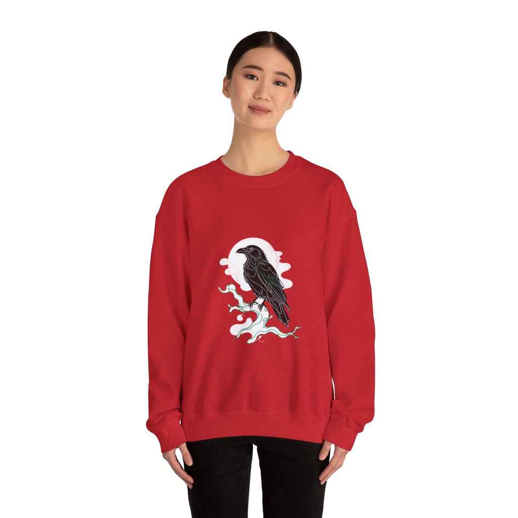 Matching Couple Sweatshirt - Raven & Swan Matching Couple Crewneck Sweatshirt Minimalist Art His Hers Valentine Gift - Design A