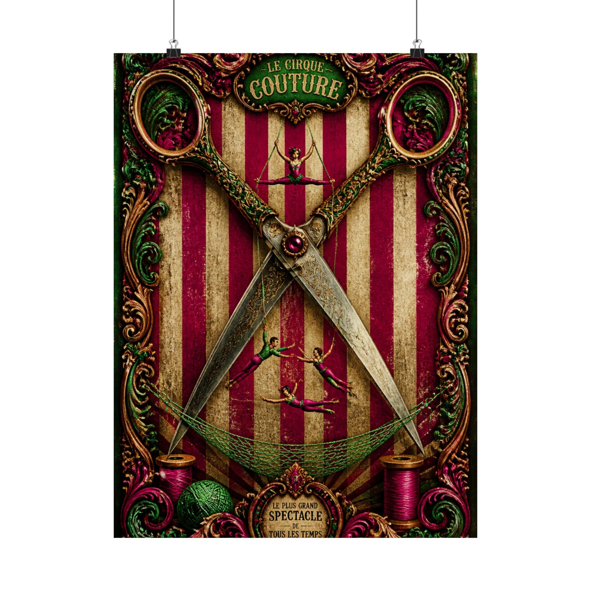 Giant Scissors Trapeze Wall Art Poster 18×24 Baroque Home Office Decor Maximalist Print