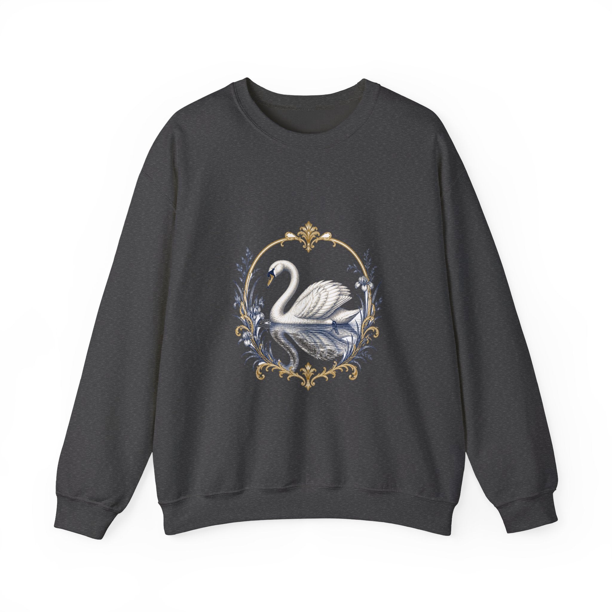 Matching Couple Sweatshirt - Raven & Swan Matching Couple Premium Fleece Sweatshirt Vintage Art His Hers Honeymoon Gift - Design B
