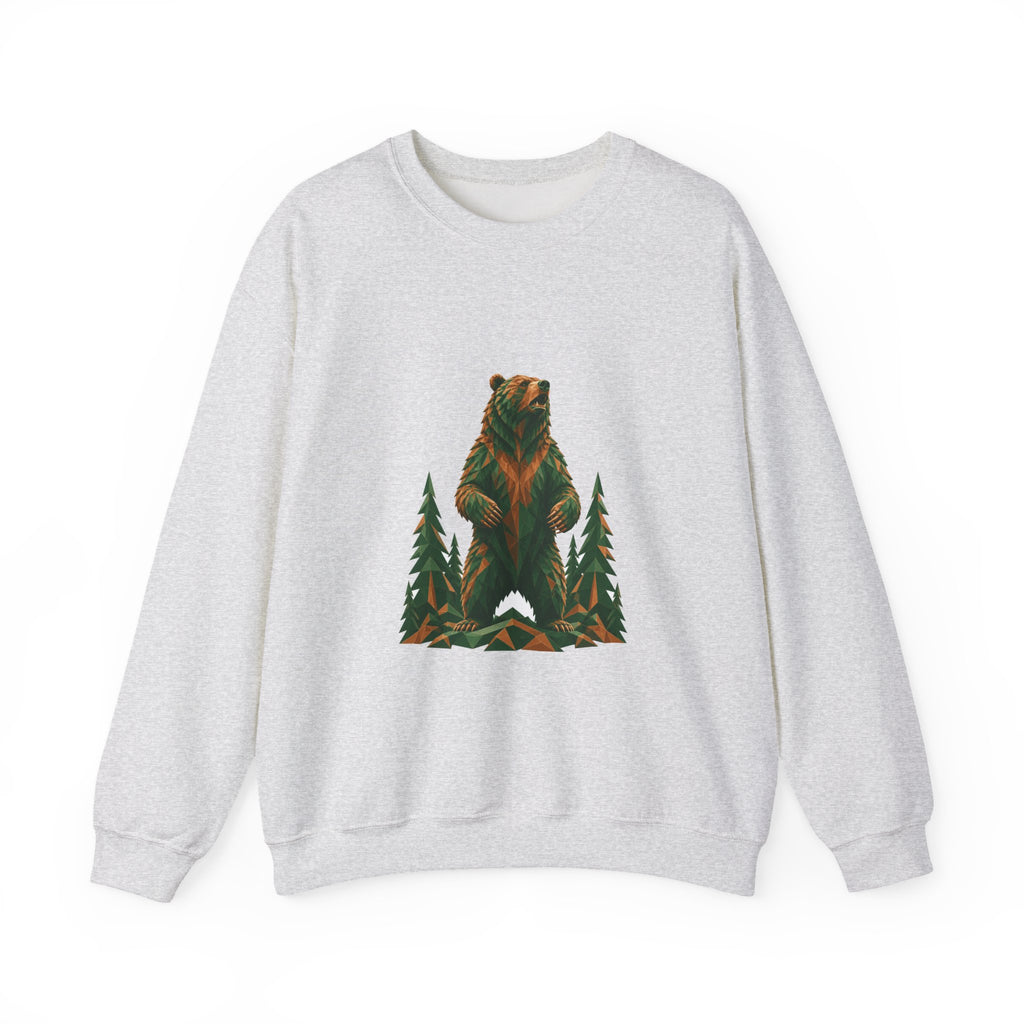 Matching Couple Sweatshirt - Bear & Deer Matching Couple Crewneck Sweatshirt Geometric Art His Hers Couple Gift - Design A
