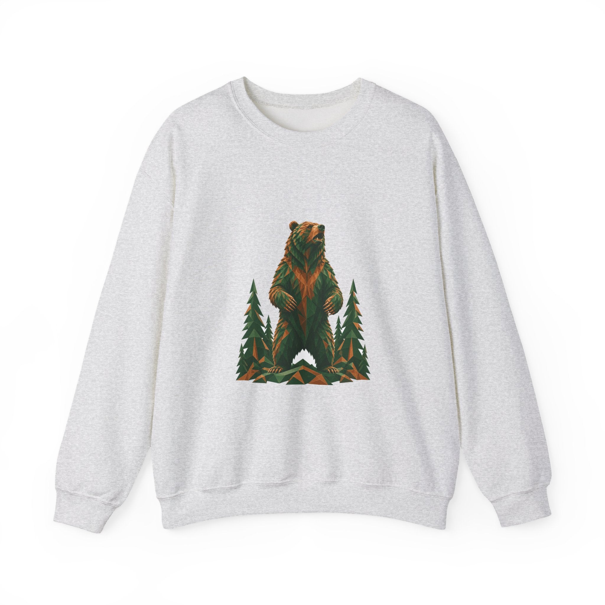 Matching Couple Sweatshirt - Bear & Deer Matching Couple Crewneck Sweatshirt Geometric Art His Hers Couple Gift - Design A