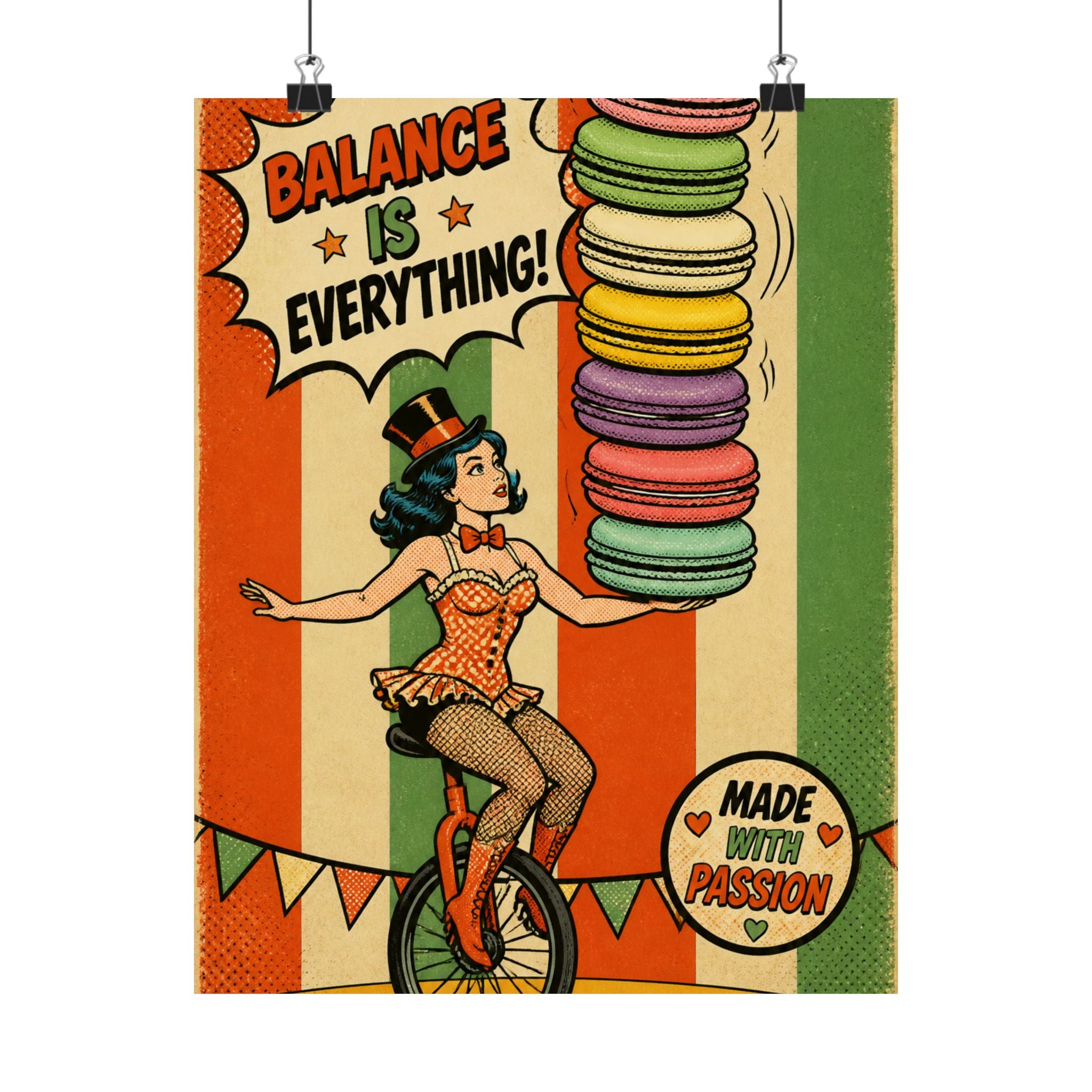 Macaron Balancing Tower Wall Art Poster 18×24 Pop Art Living Room Decor Maximalist Print