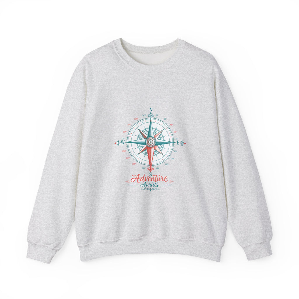 Matching Couple Sweatshirt - Compass North & South Matching Couple Premium Fleece Sweatshirt Hand-Drawn Art His Hers Anniversary Gift - Design B