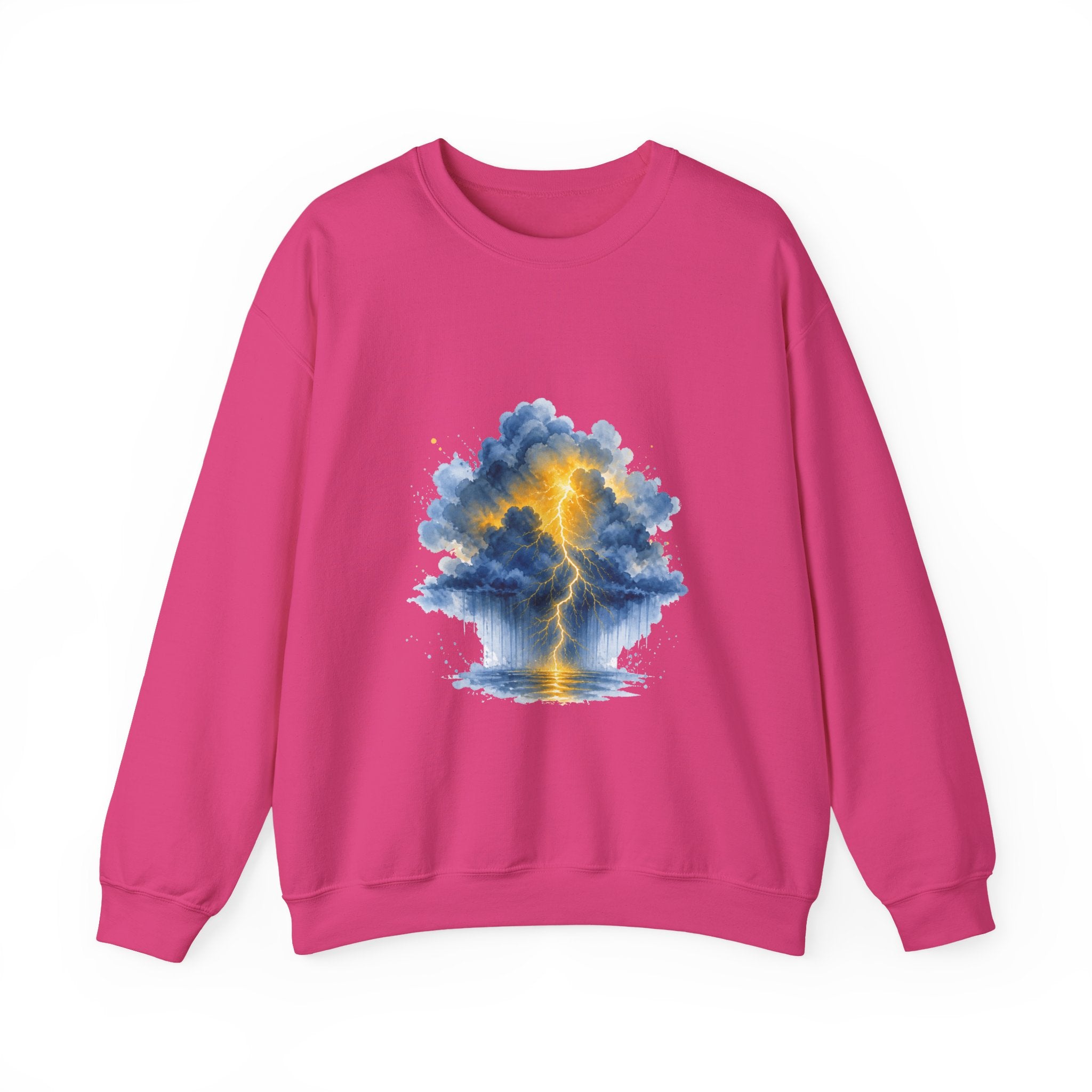 Matching Couple Sweatshirt - Storm & Rainbow Matching Couple Premium Fleece Sweatshirt Watercolor Art His Hers Birthday Gift - Design A