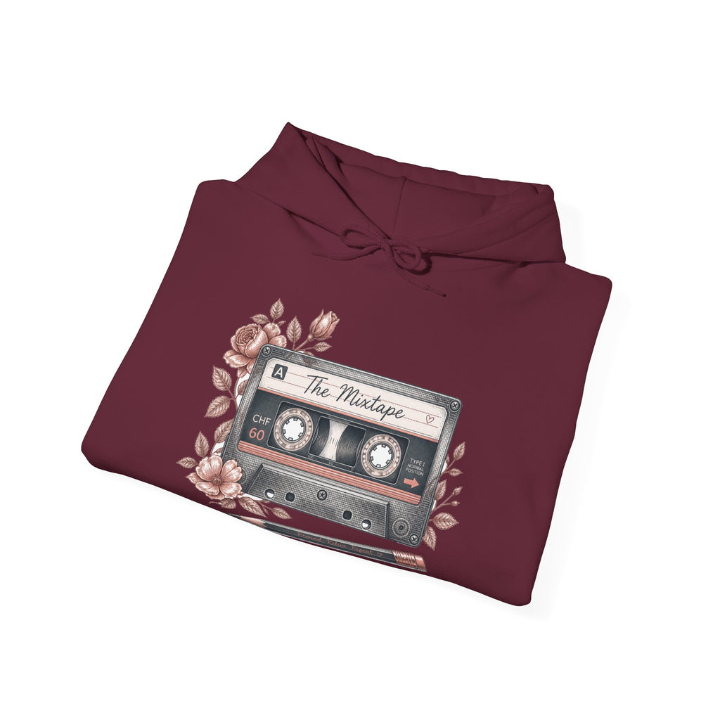 Matching Couple Sweatshirt - Vinyl & Cassette Matching Couple Hooded Sweatshirt Vintage Art His Hers Wedding Gift - Design B
