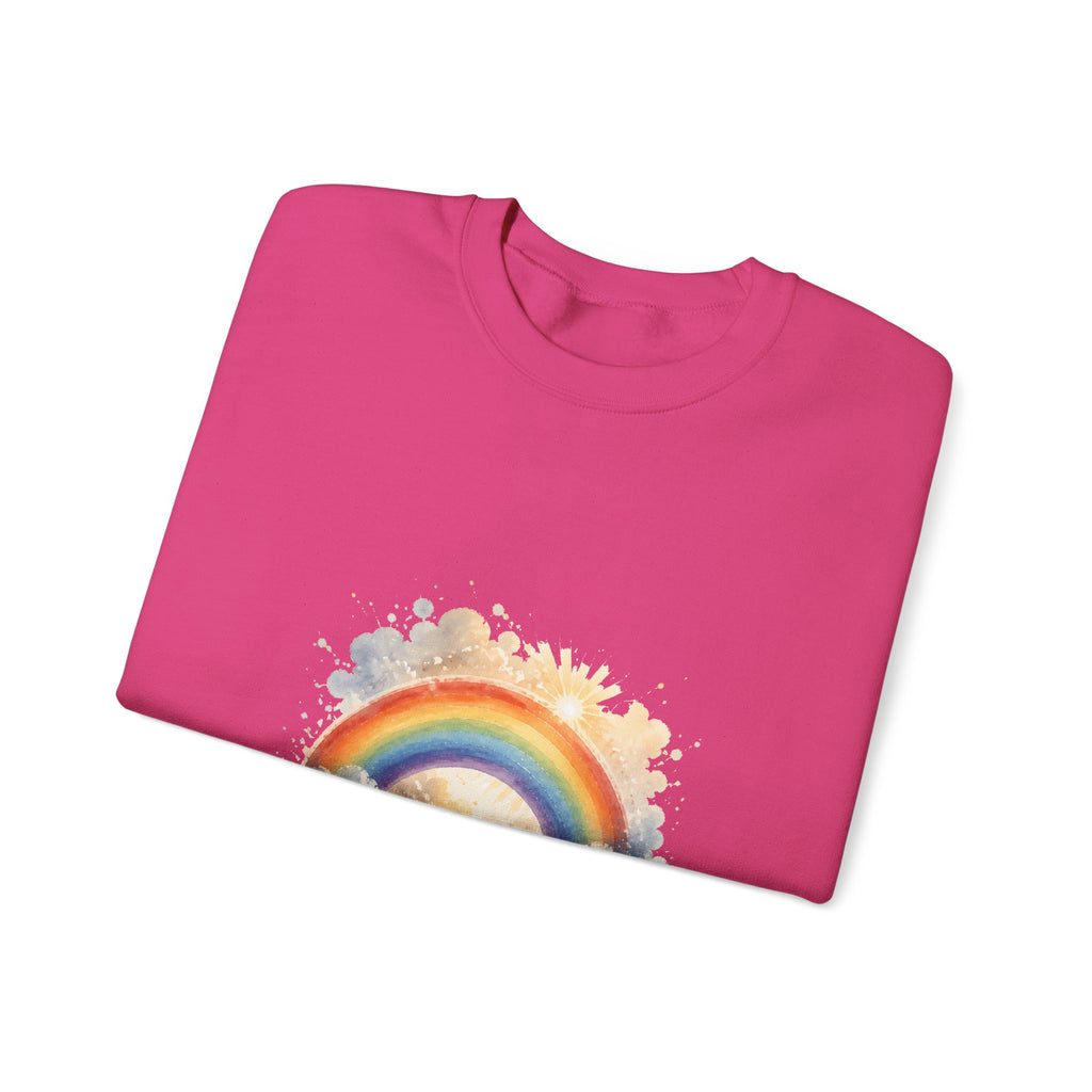 Matching Couple Sweatshirt - Storm & Rainbow Matching Couple Crewneck Sweatshirt Watercolor Art His Hers Engagement Gift - Design B