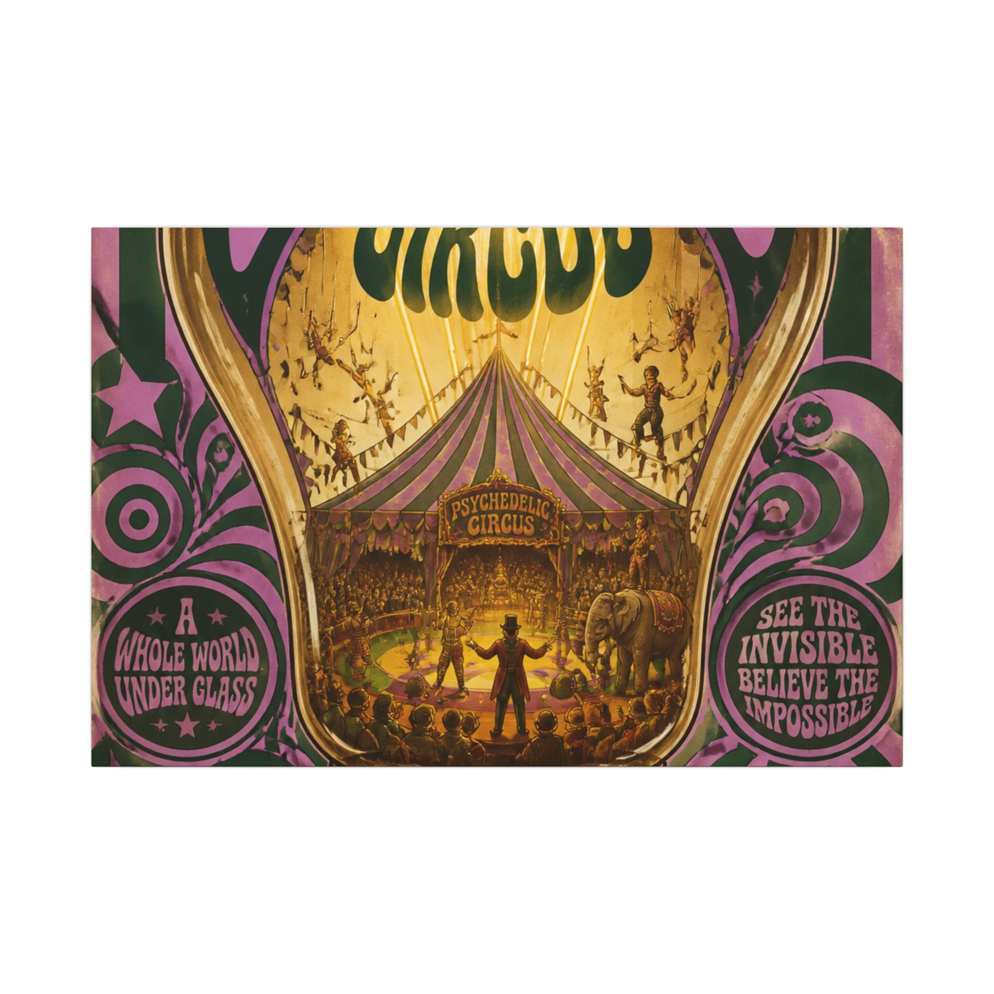 Light Bulb Circus Wall Art Canvas 16×20 Psychedelic Cafe Decor Maximalist Print