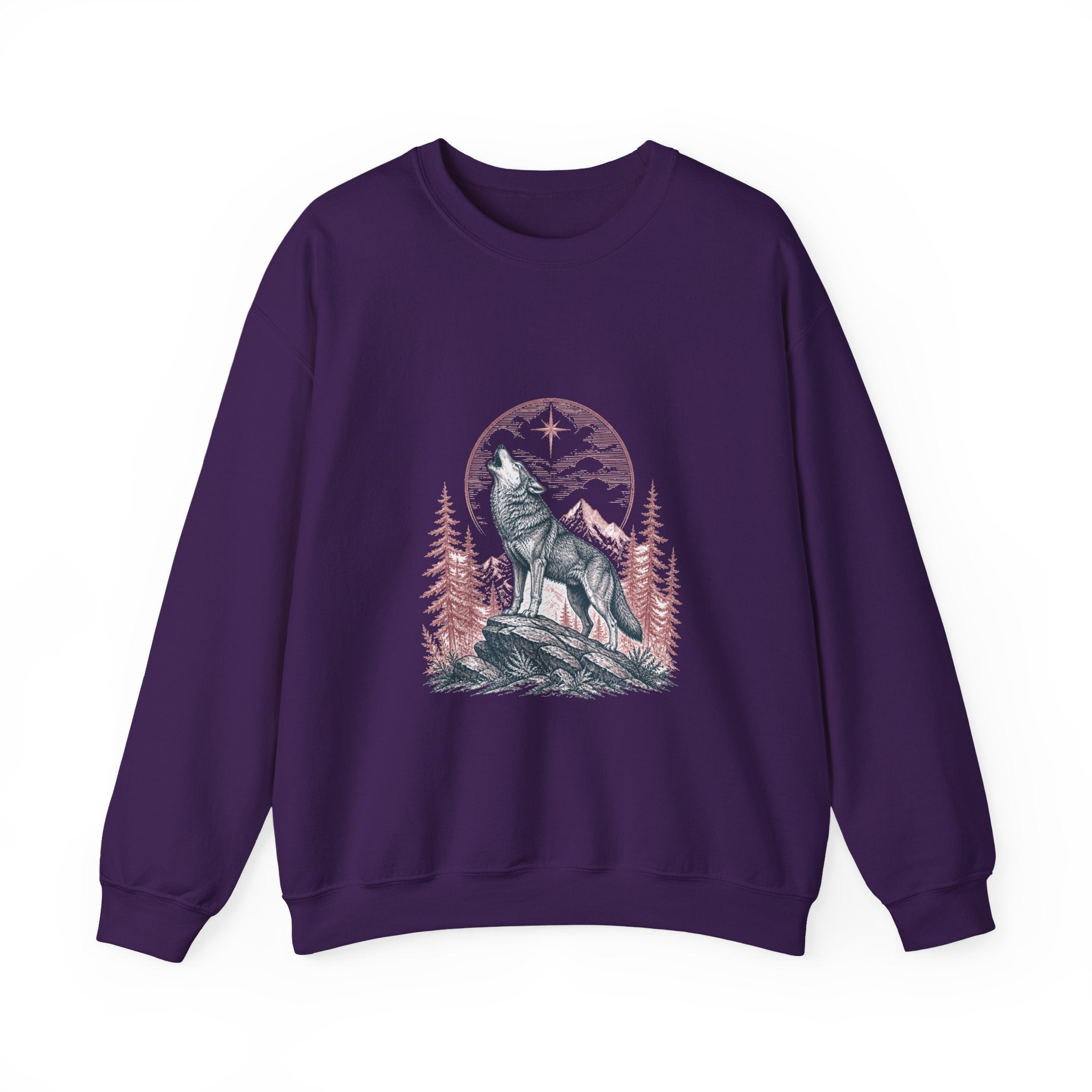 Matching Couple Sweatshirt - Wolf & Dove Matching Couple Premium Fleece Sweatshirt Vintage Art His Hers Honeymoon Gift - Design A