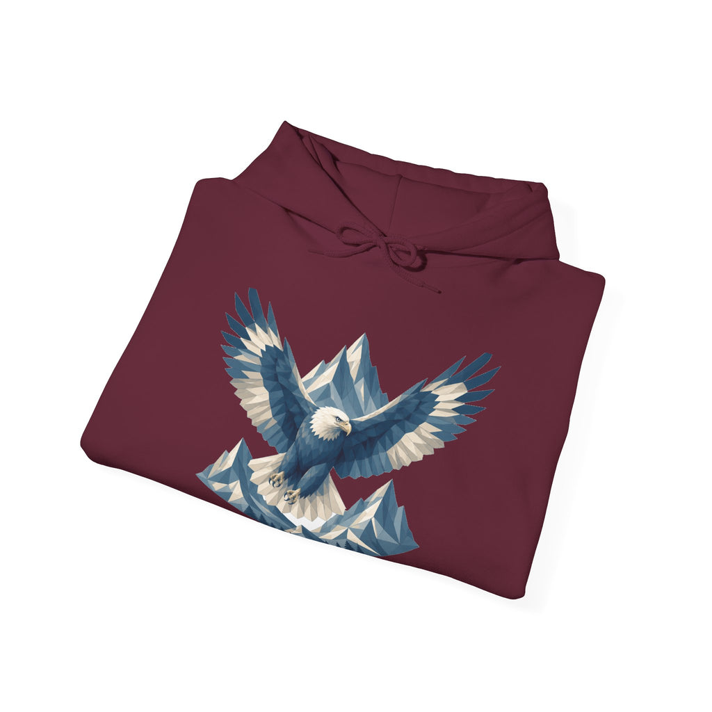 Matching Couple Sweatshirt - Eagle & Whale Matching Couple Hooded Sweatshirt Geometric Art His Hers Couple Gift - Design A