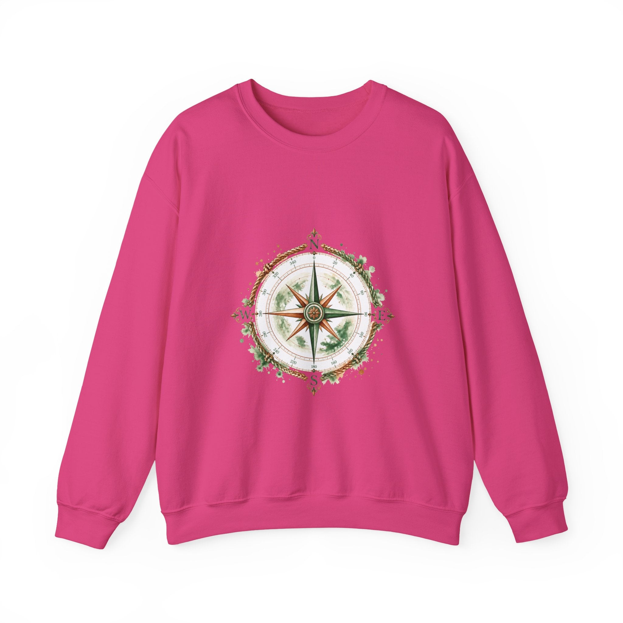 Matching Couple Sweatshirt - Compass North & South Matching Couple Comfort Colors Crew Watercolor Art His Hers Birthday Gift - Design A