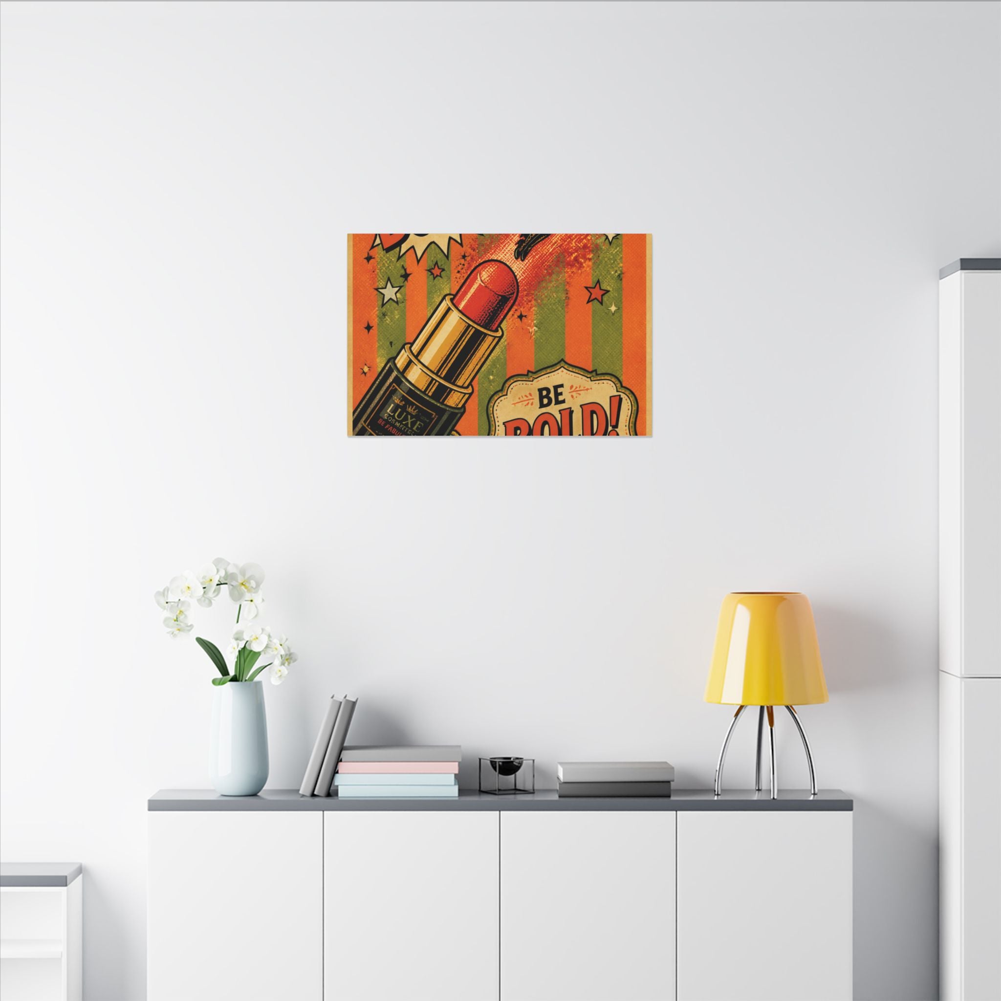 Lipstick Cannon Wall Art Canvas 16×20 Pop Art Living Room Decor Maximalist Print