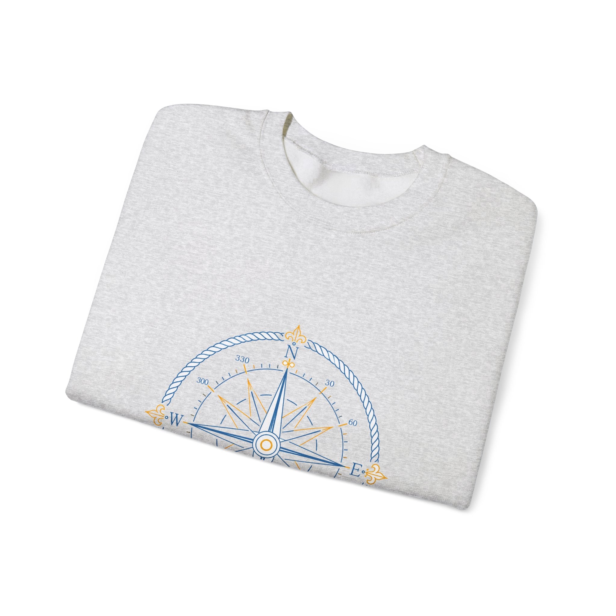 Matching Couple Sweatshirt - Compass North & South Matching Couple Comfort Colors Crew Minimalist Art His Hers Christmas Gift - Design A