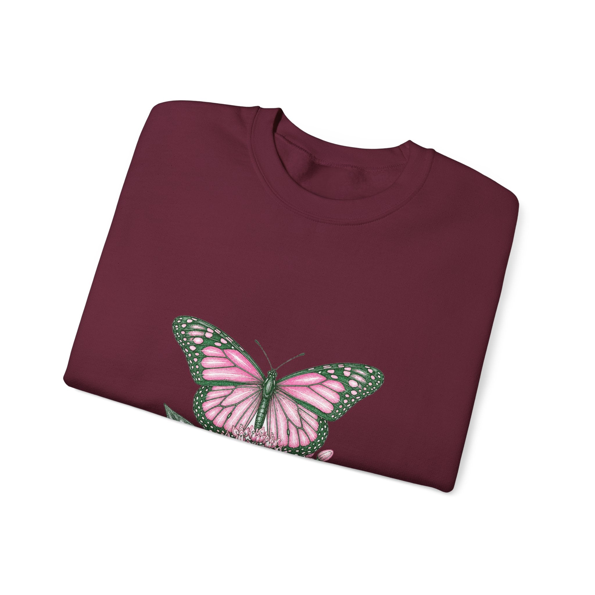 Matching Couple Sweatshirt - Butterfly & Moth Matching Couple Crewneck Sweatshirt Hand-Drawn Art His Hers Best Friend Gift - Design A