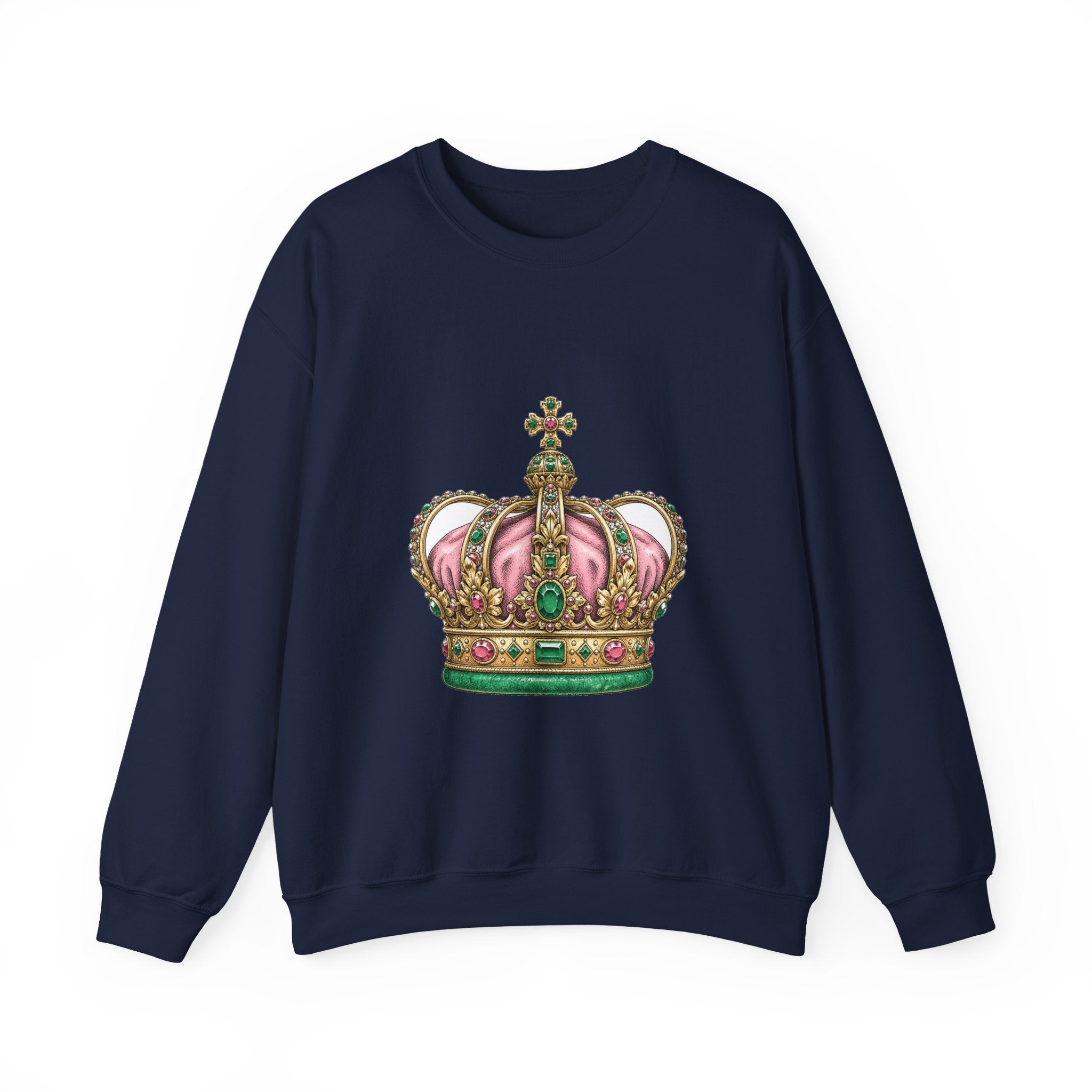 Matching Couple Sweatshirt - Crown & Shield Matching Couple Comfort Colors Crew Hand-Drawn Art His Hers Anniversary Gift - Design A