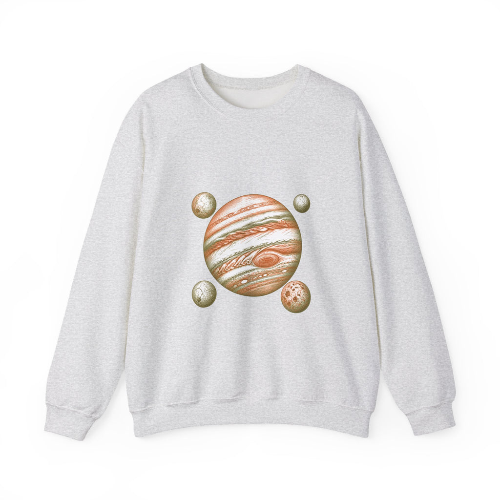 Matching Couple Sweatshirt - Saturn & Jupiter Matching Couple Comfort Colors Crew Hand-Drawn Art His Hers Anniversary Gift - Design B