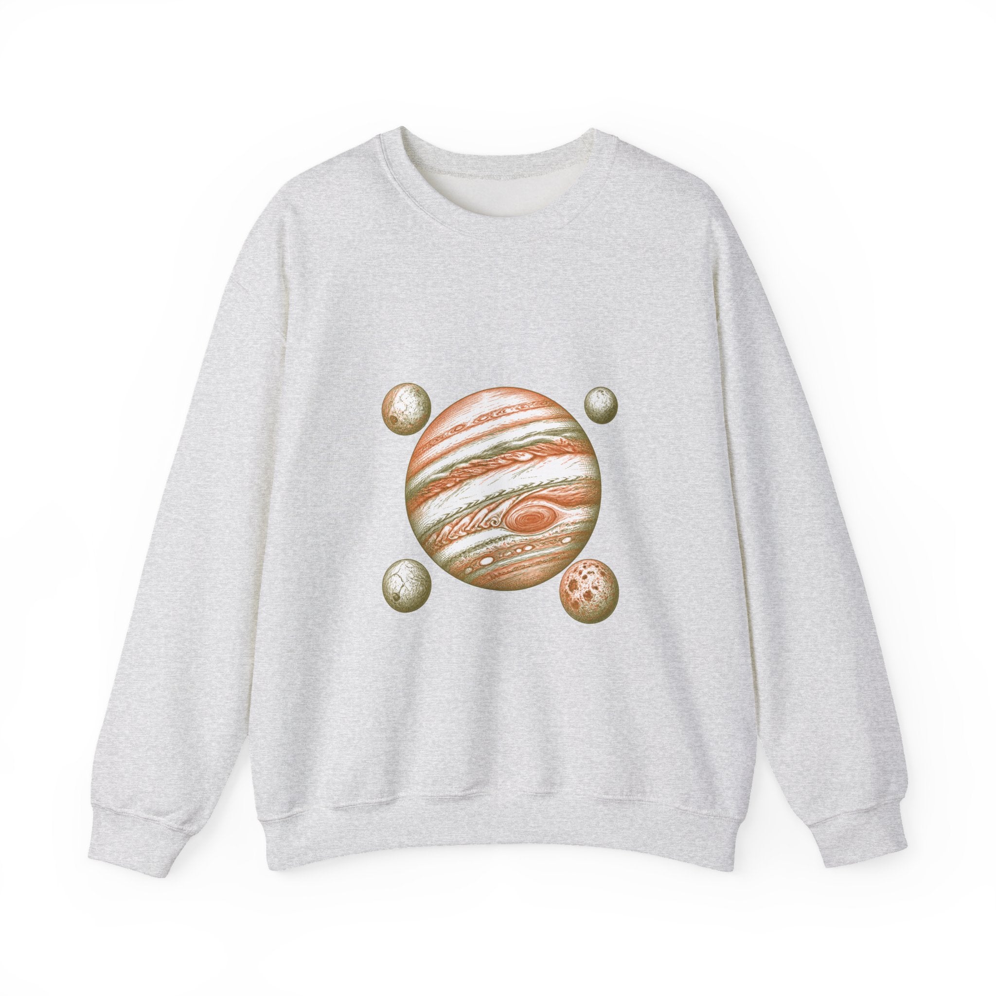 Matching Couple Sweatshirt - Saturn & Jupiter Matching Couple Comfort Colors Crew Hand-Drawn Art His Hers Anniversary Gift - Design B