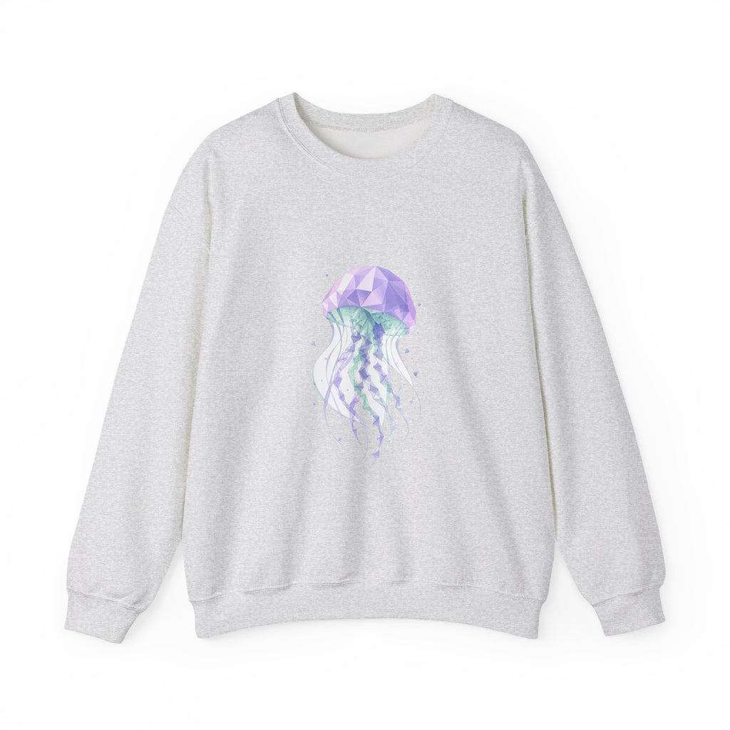 Matching Couple Sweatshirt - Octopus & Jellyfish Matching Couple Crewneck Sweatshirt Geometric Art His Hers Couple Gift - Design B