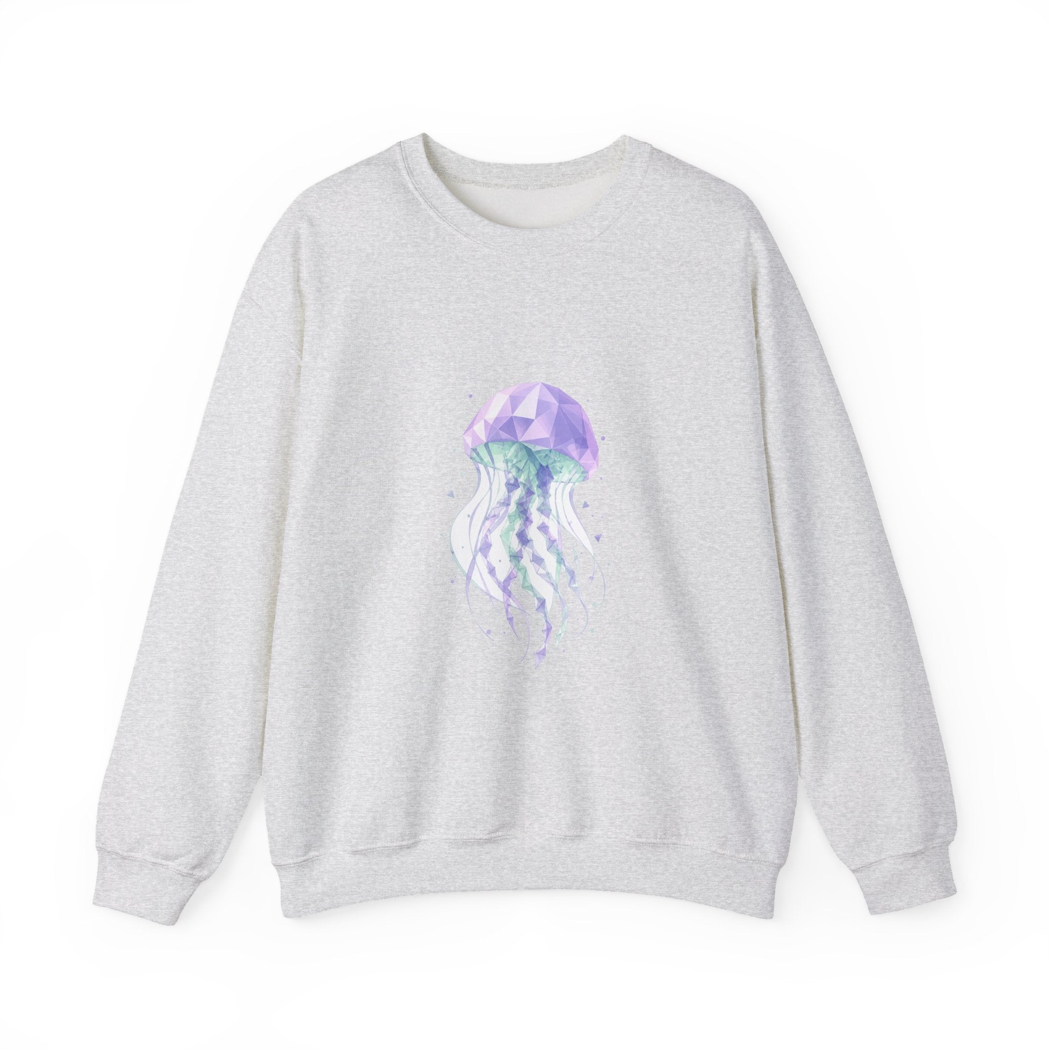 Matching Couple Sweatshirt - Octopus & Jellyfish Matching Couple Crewneck Sweatshirt Geometric Art His Hers Couple Gift - Design B