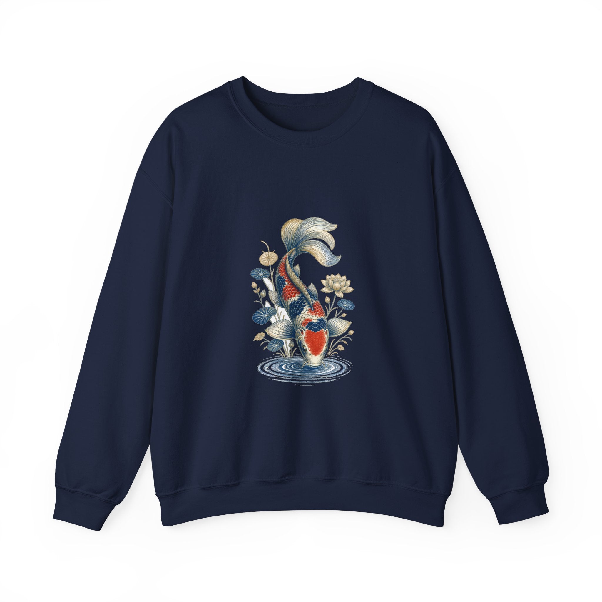Matching Couple Sweatshirt - Koi Fish Yin Yang Matching Couple Premium Fleece Sweatshirt Vintage Art His Hers Honeymoon Gift - Design B