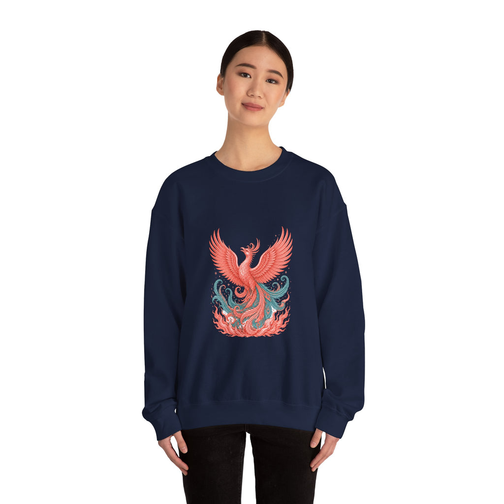 Matching Couple Sweatshirt - Dragon & Phoenix Matching Couple Premium Fleece Sweatshirt Vintage Art His Hers Honeymoon Gift - Design B