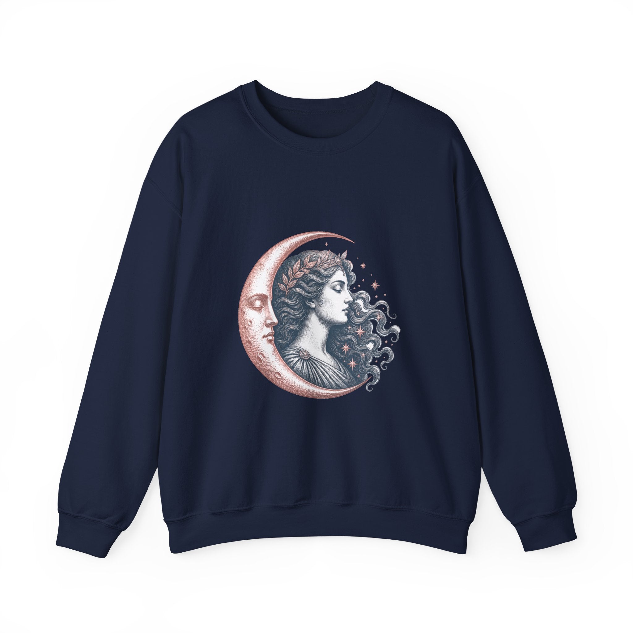 Matching Couple Sweatshirt - Helios & Selene Matching Couple Premium Fleece Sweatshirt Vintage Art His Hers Honeymoon Gift - Design B