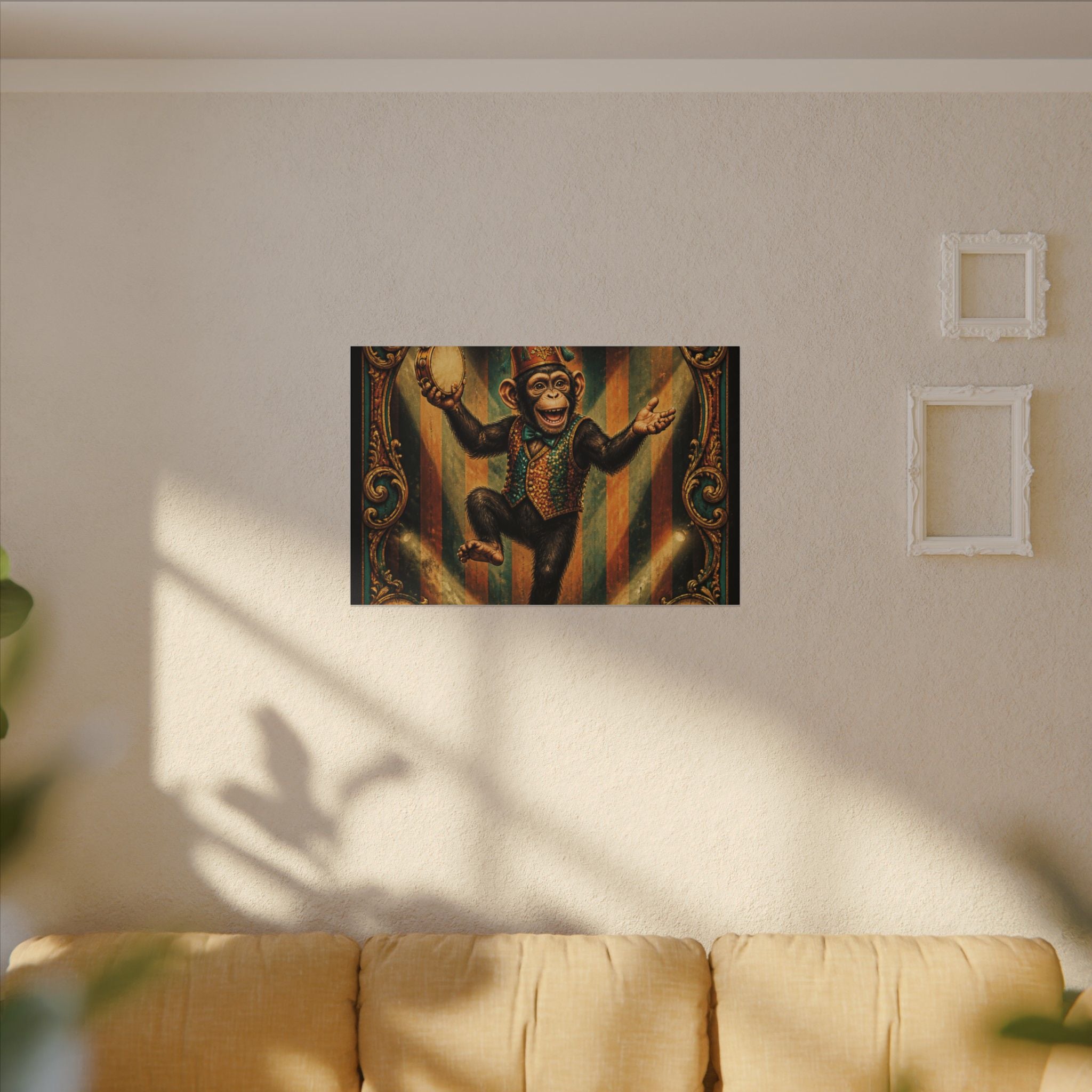 Dancing Monkey Wall Art Canvas 16×20 Baroque Home Office Decor Maximalist Print